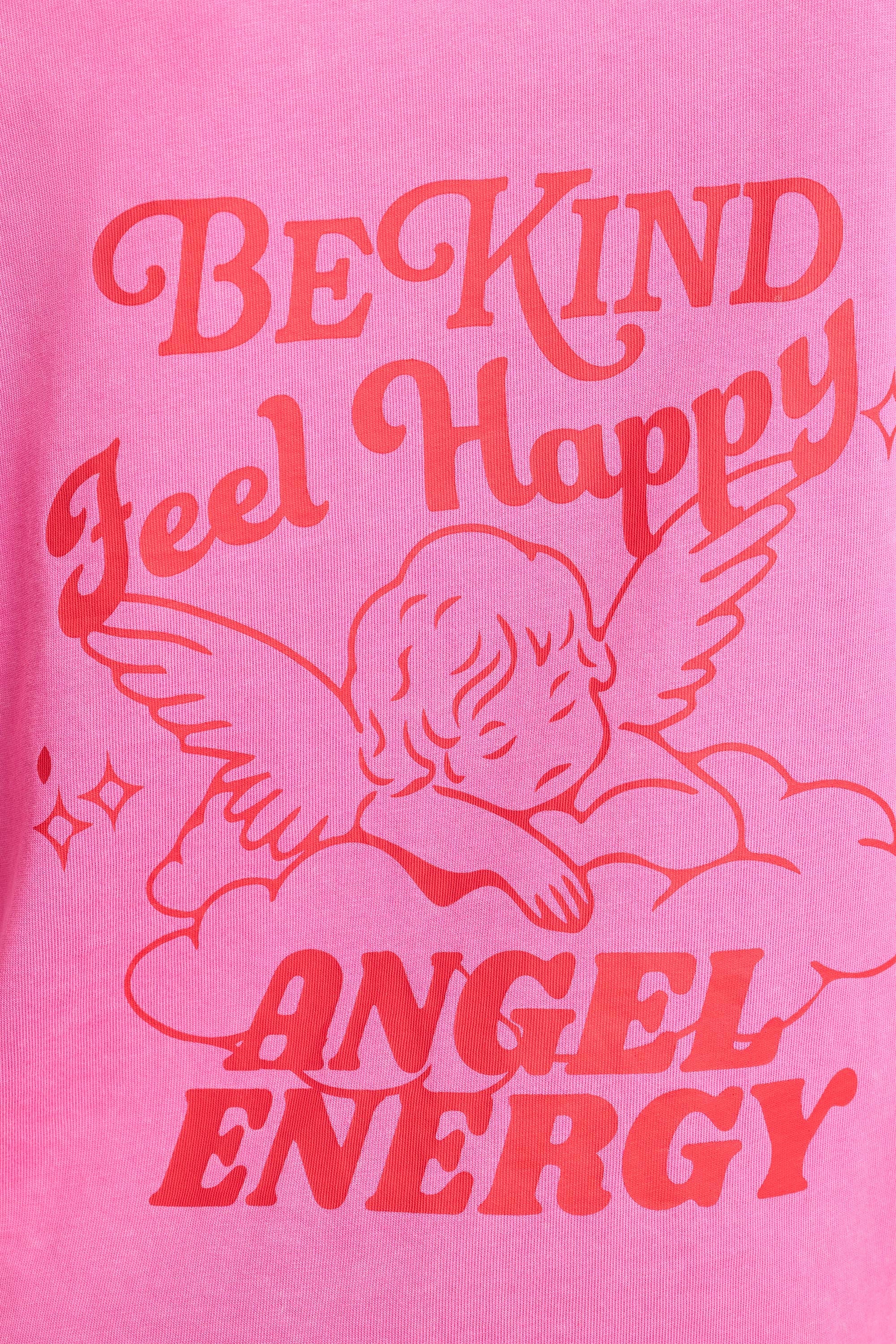 Oversized Short-Sleeve T-shirt in Hot Pink - Image 4
