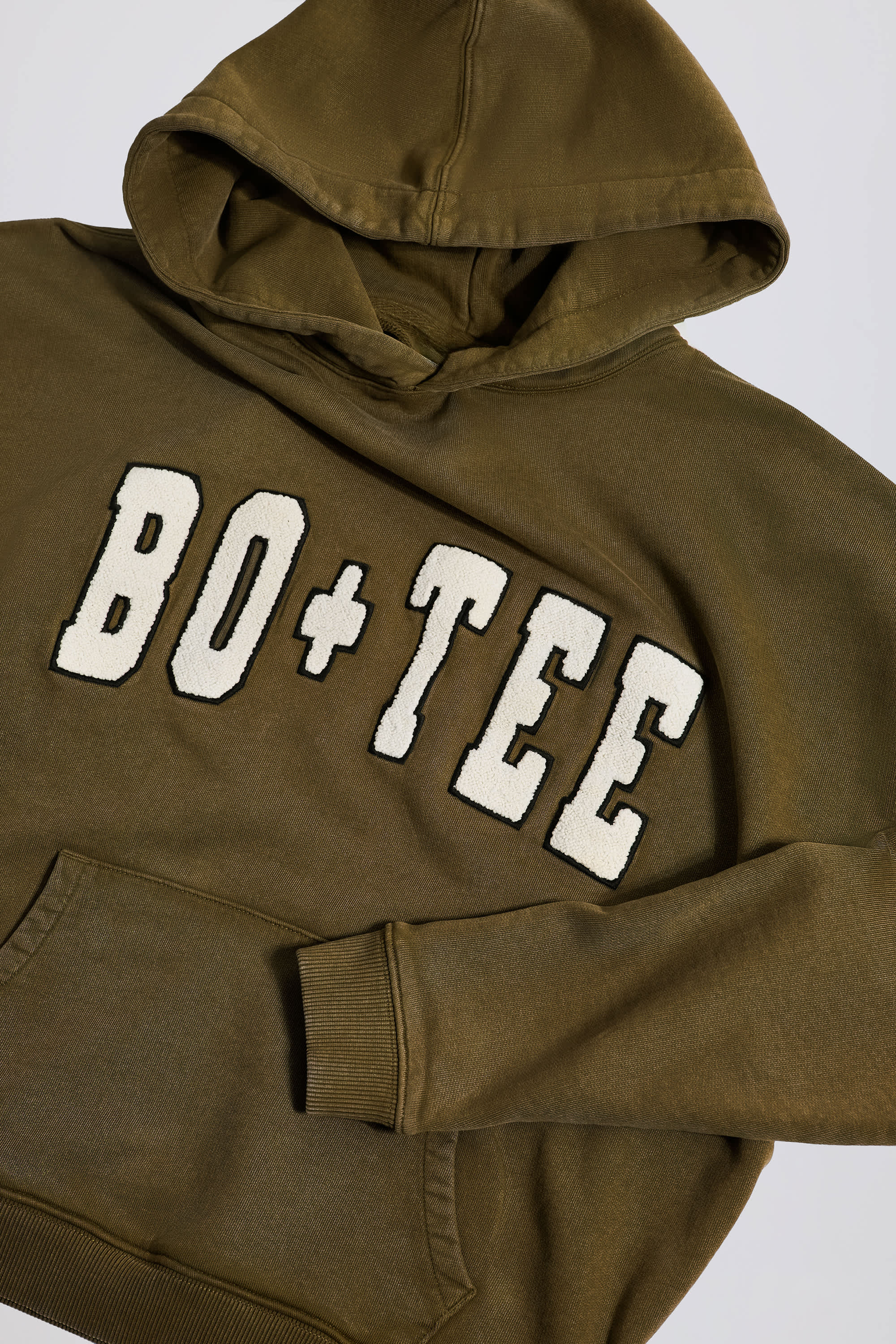 Soft Cotton Jersey Acid Wash Oversized Hoodie in Dark Green - Image 9