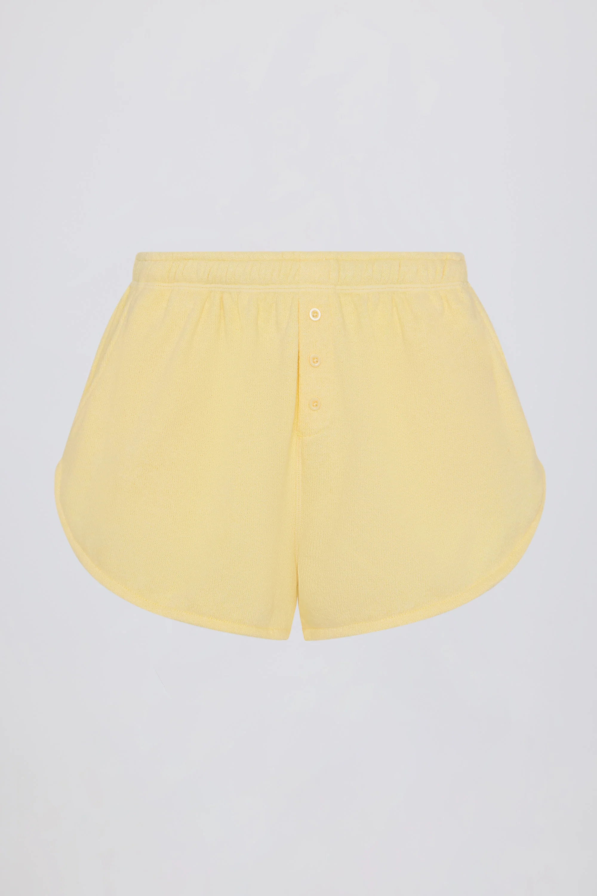 Button-Detail Mid-Rise Shorts in Lemon - Image 4