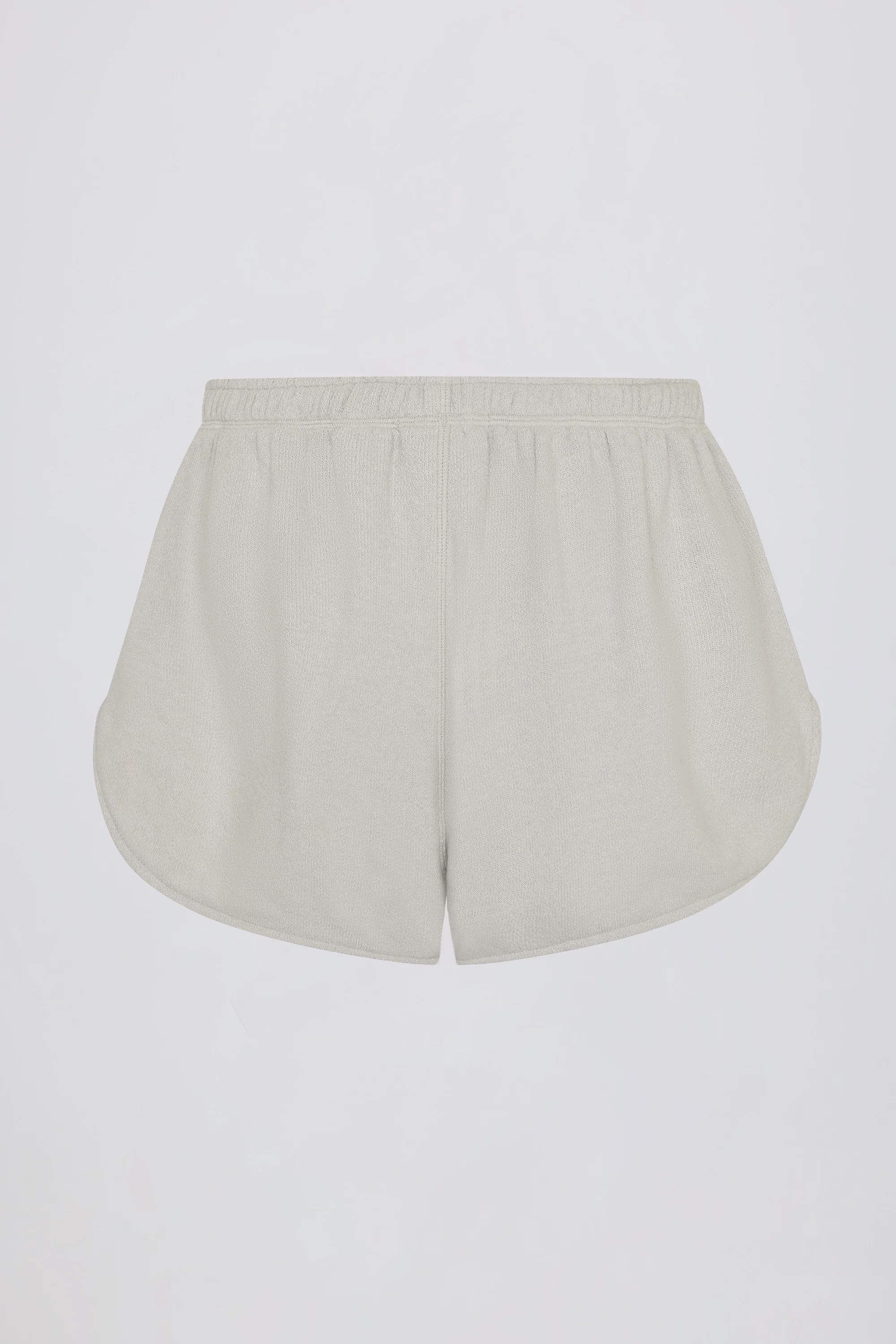 Button-Detail Mid-Rise Shorts in Light Grey - Image 5