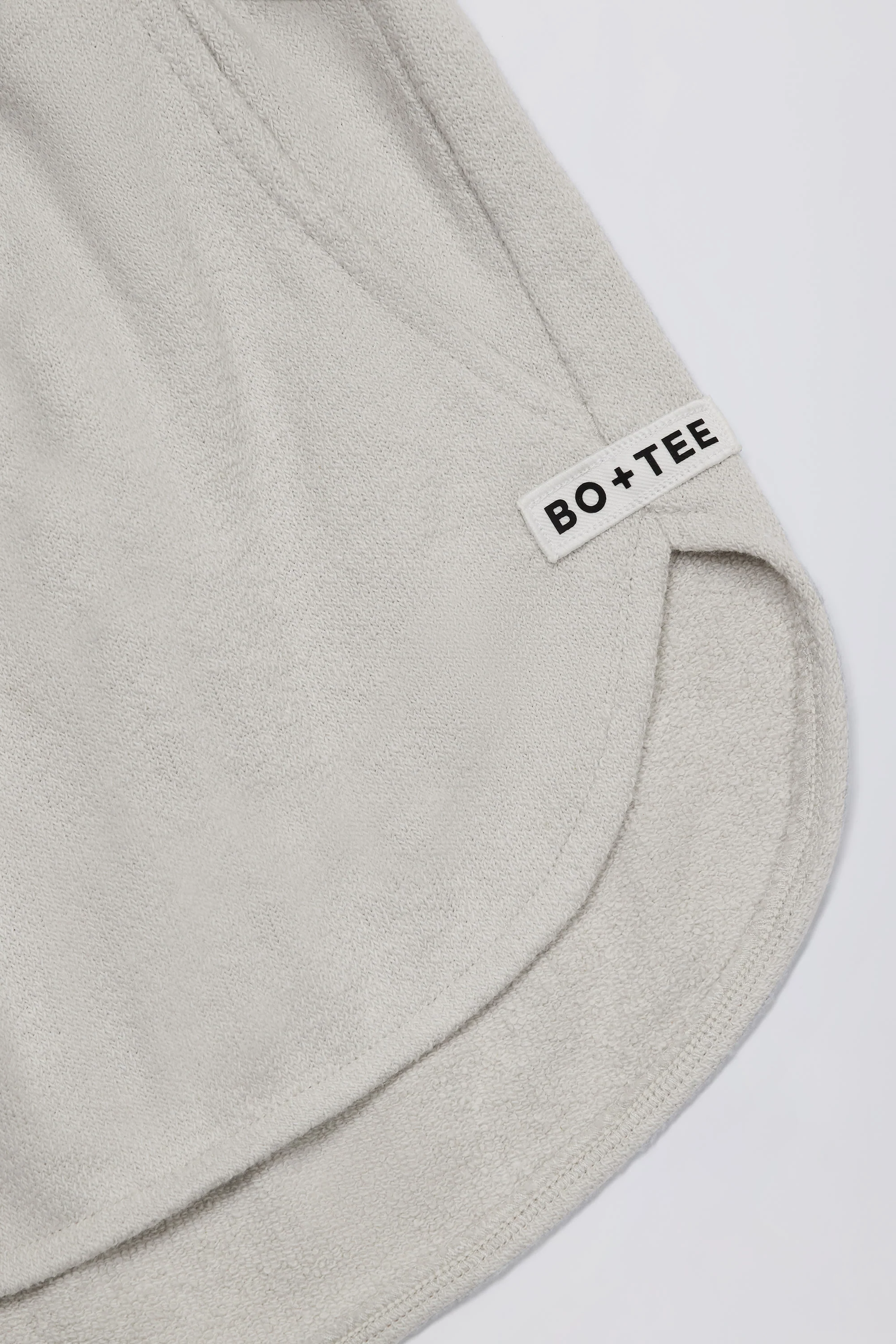 Button-Detail Mid-Rise Shorts in Light Grey - Image 6
