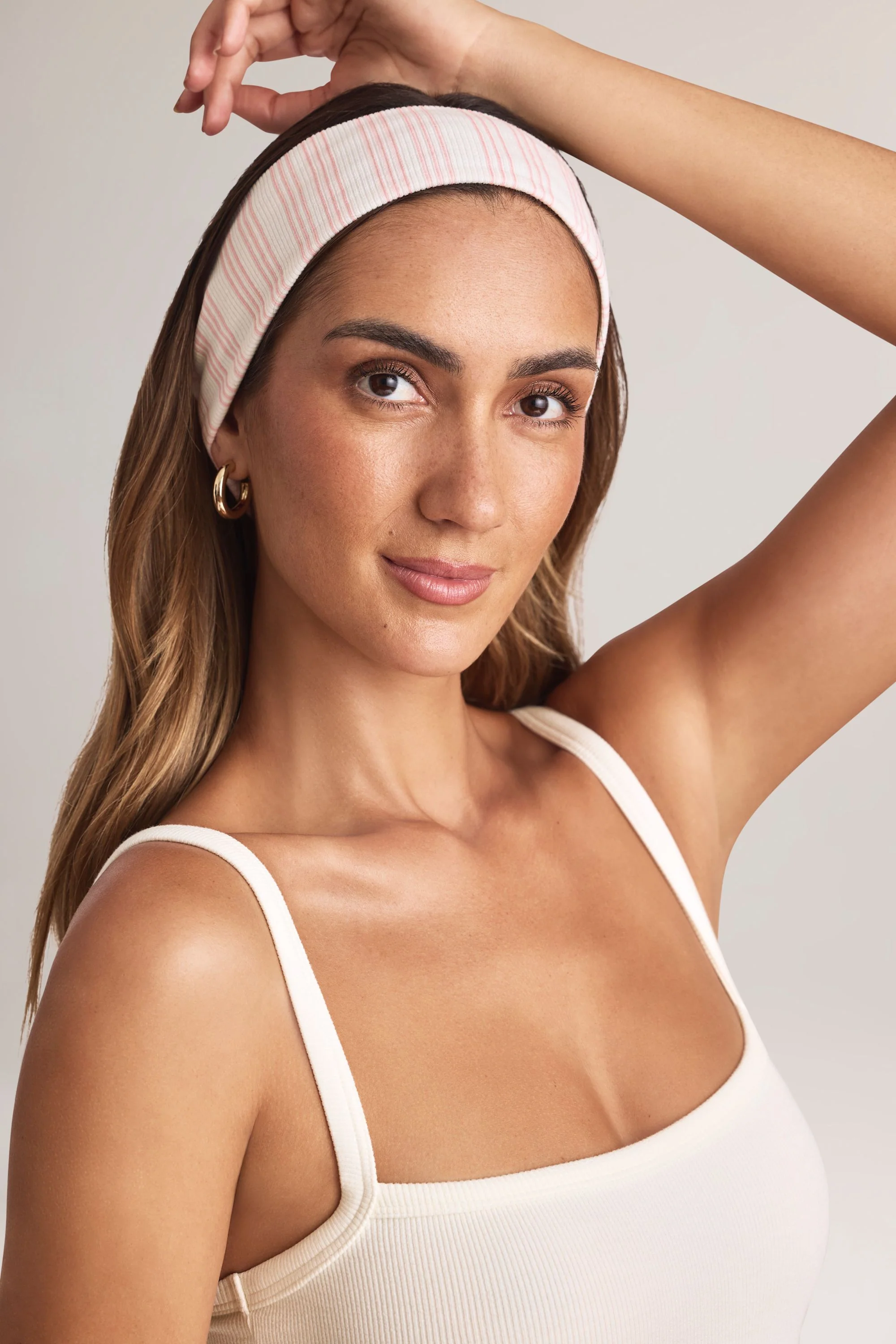 Modal Ribbed Headband in Stripe Print