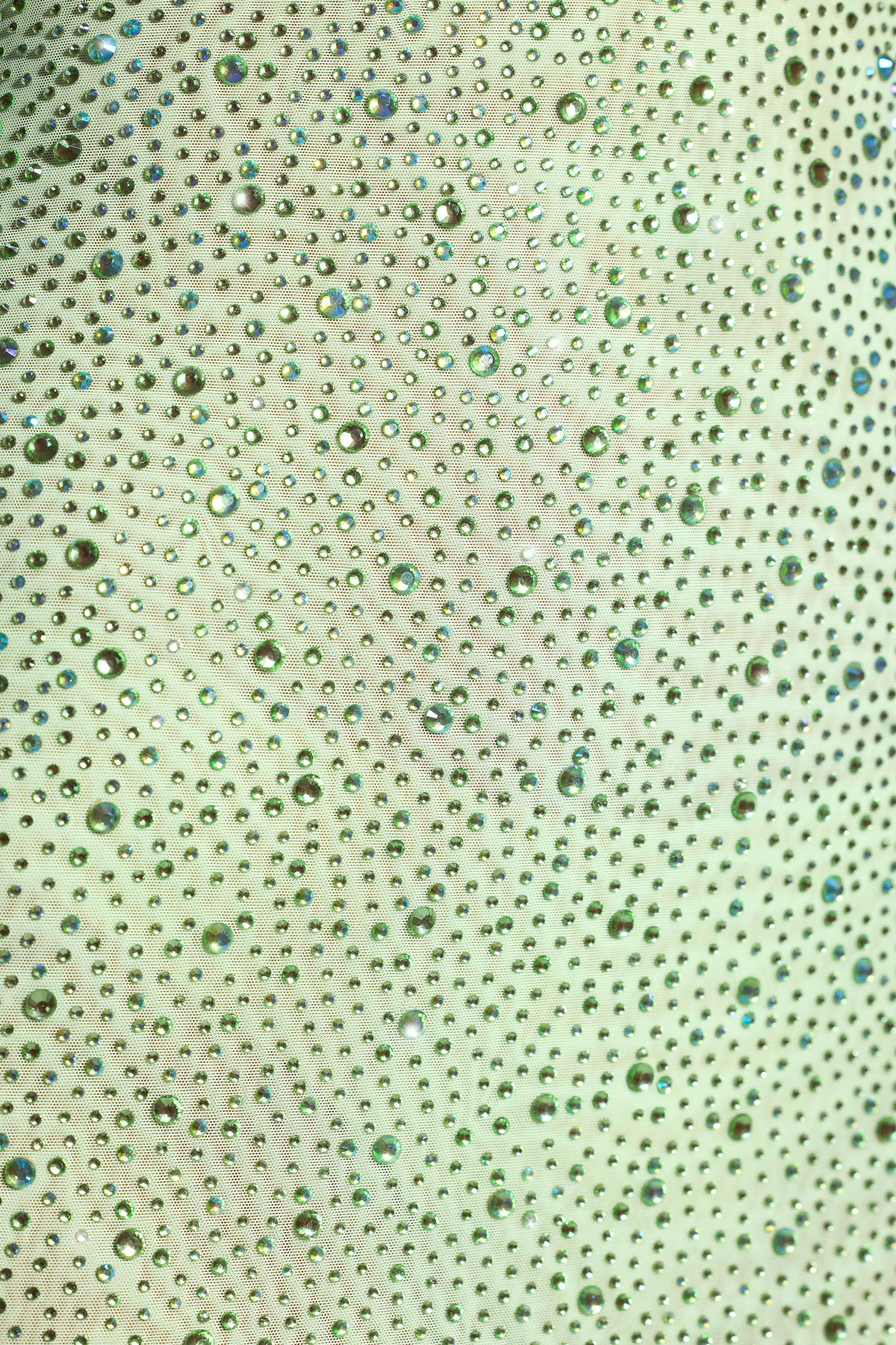 Embellished Long-Sleeve Fishtail Maxi Dress in Pistachio - Image 4