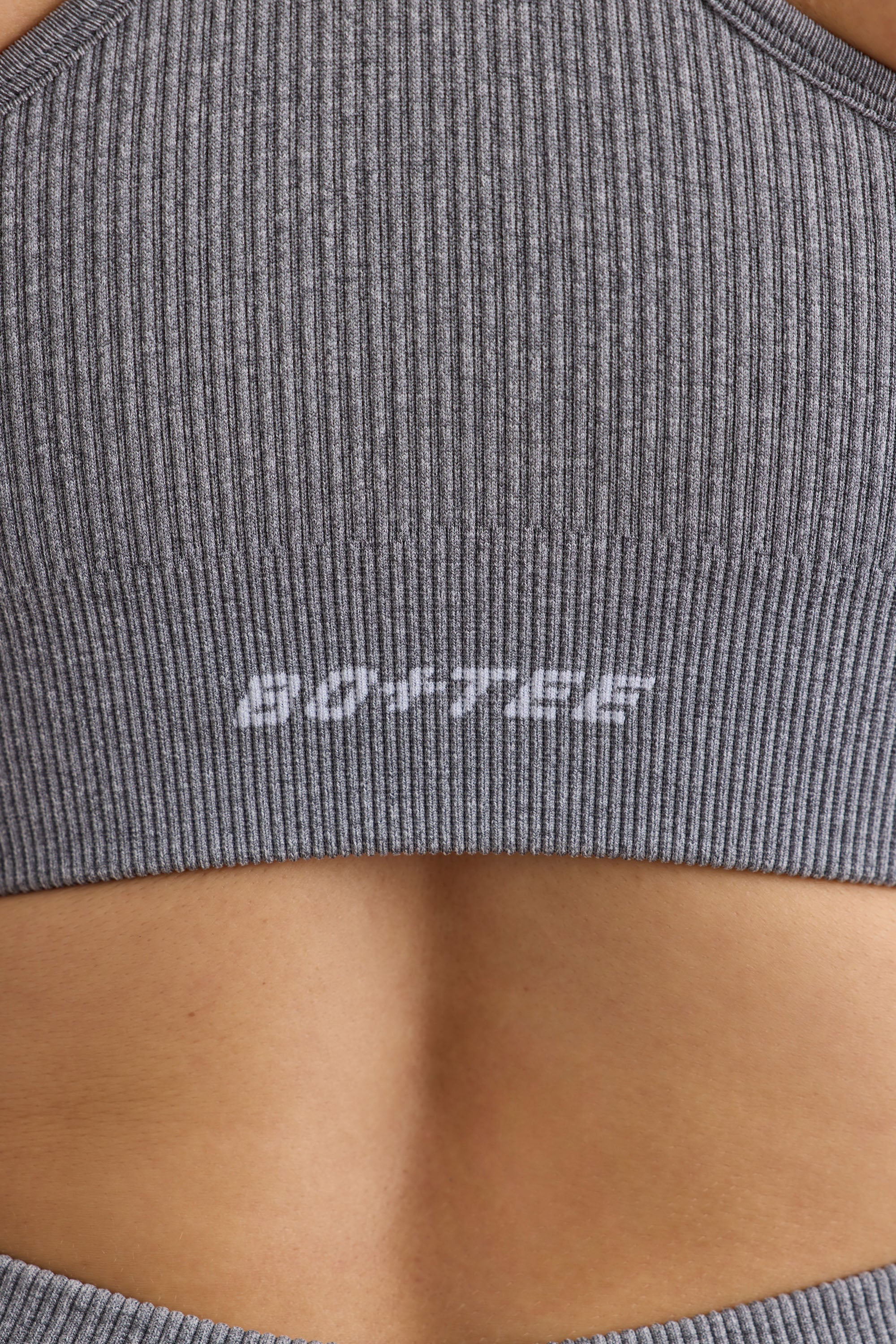 FlexiRib Wide Strap Sports Bra in Grey Melange - Image 5