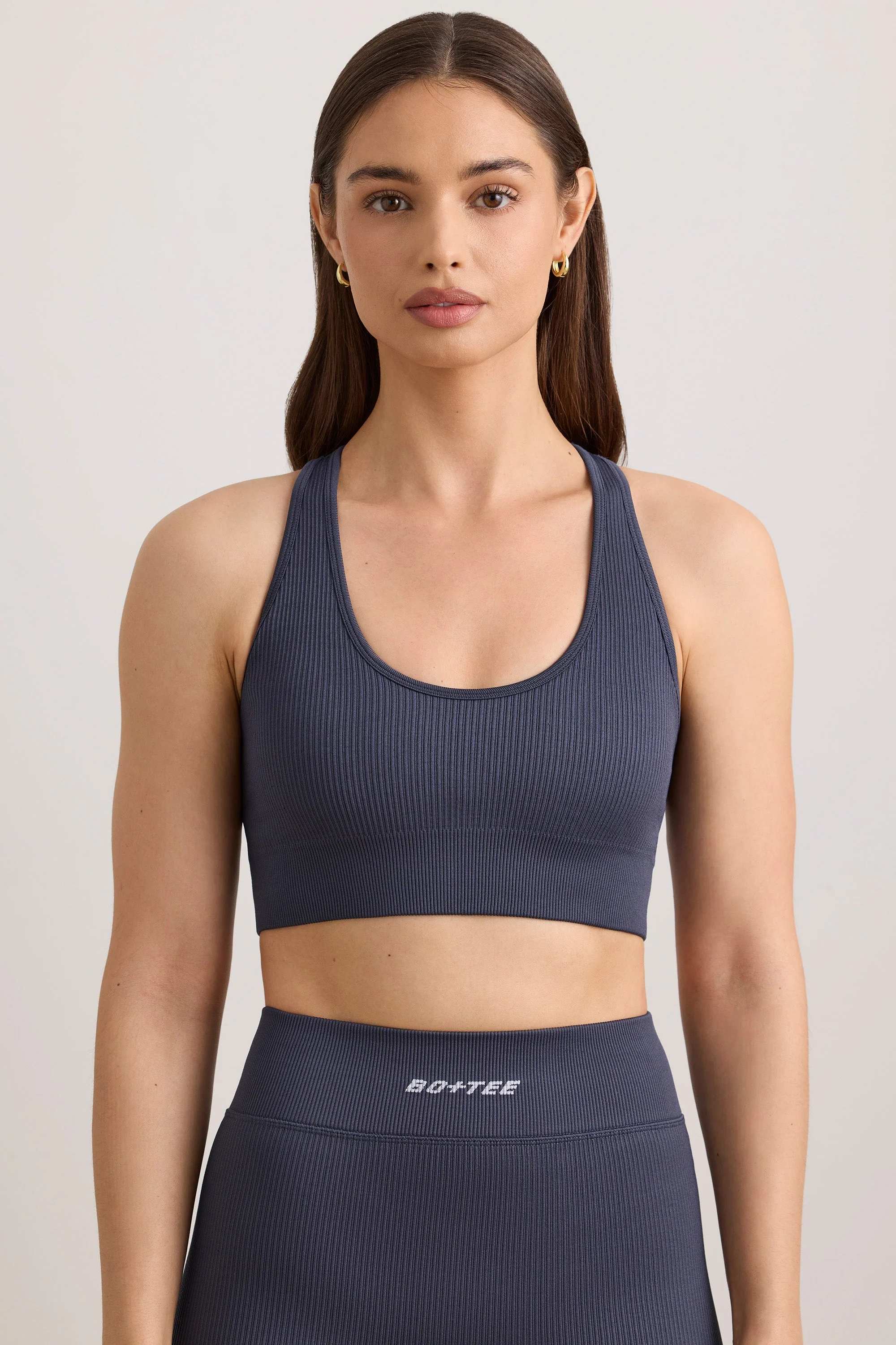 FlexiRib Racerback Sports Bra in Indigo Slate - Image 5