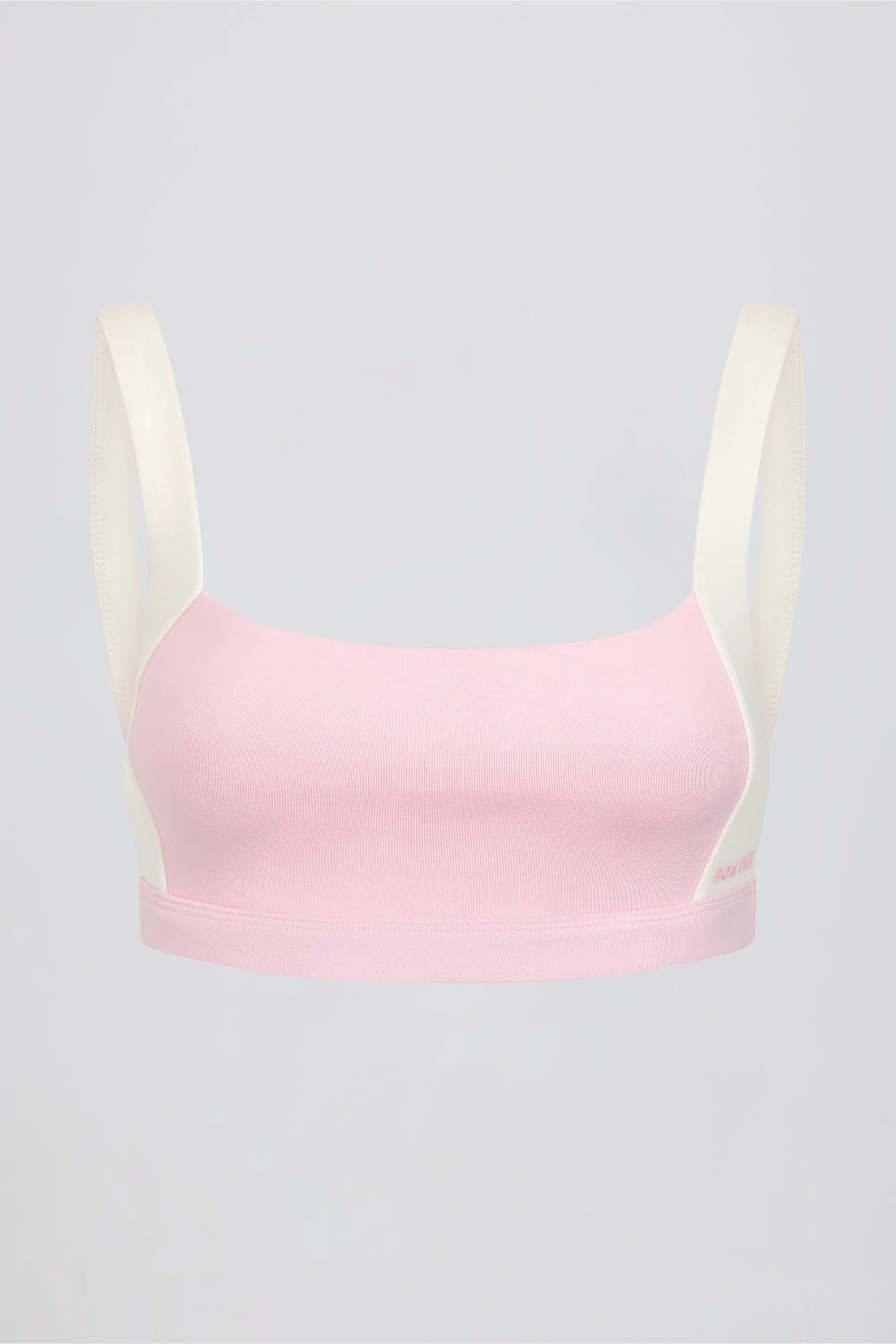 Contrast Sports Bra in Pale Pink Marl - Image 5