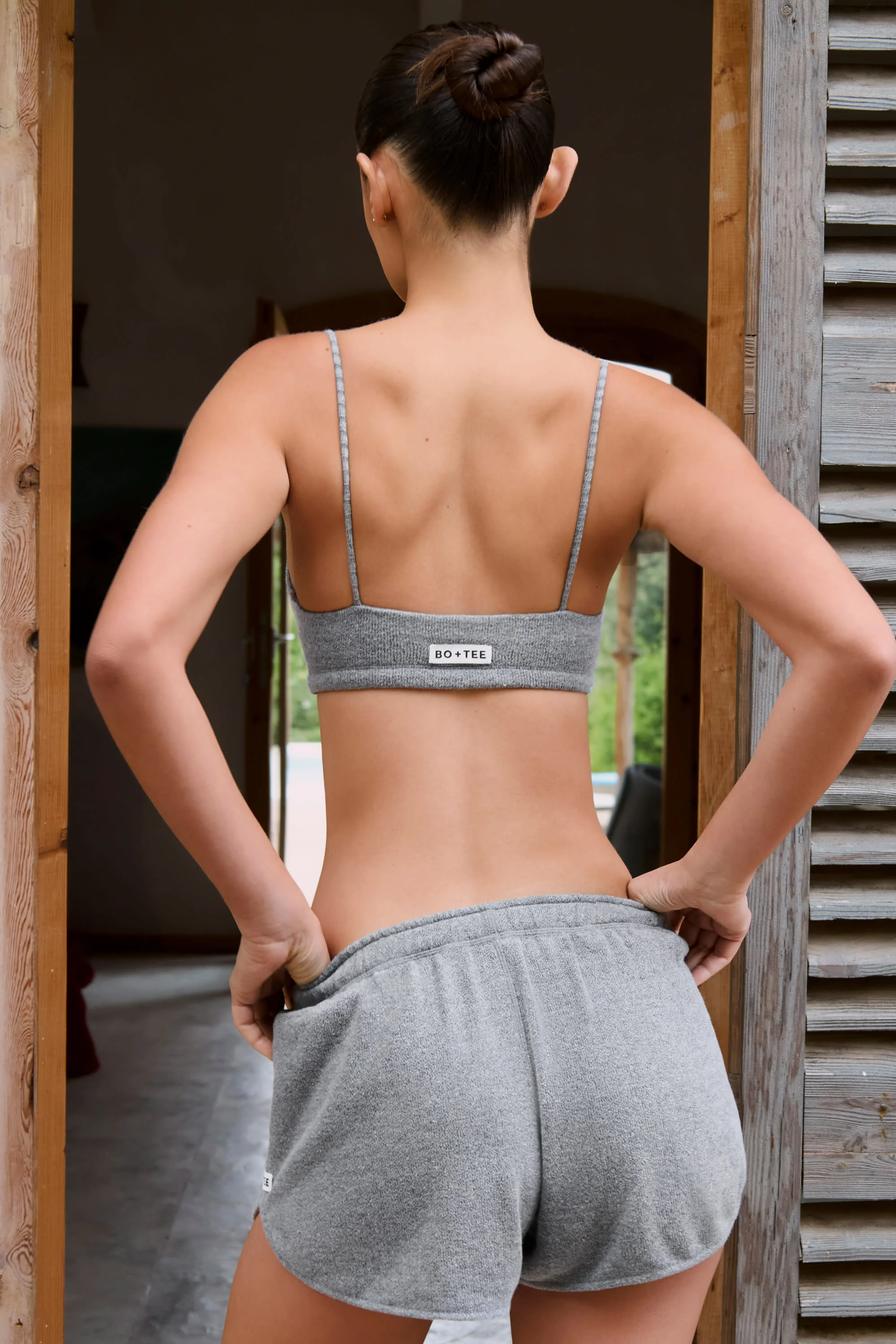 Square-Neck Bralette in Dark Grey - Image 2
