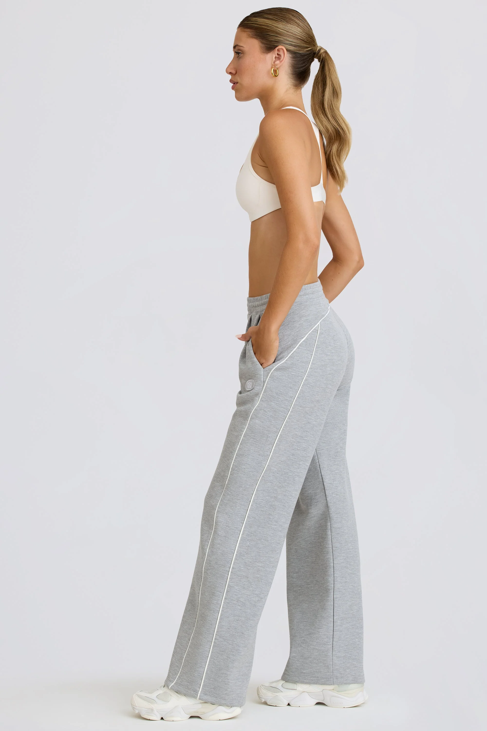 Mid-Rise Straight-Leg Joggers in Grey Marl - Image 6