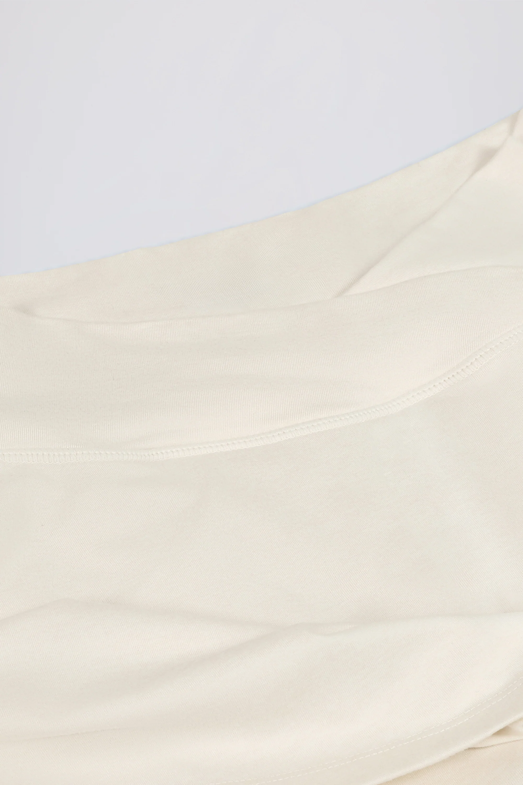 Brushed Jersey Crossover Mini Skort in Ivory Marl - Image 8