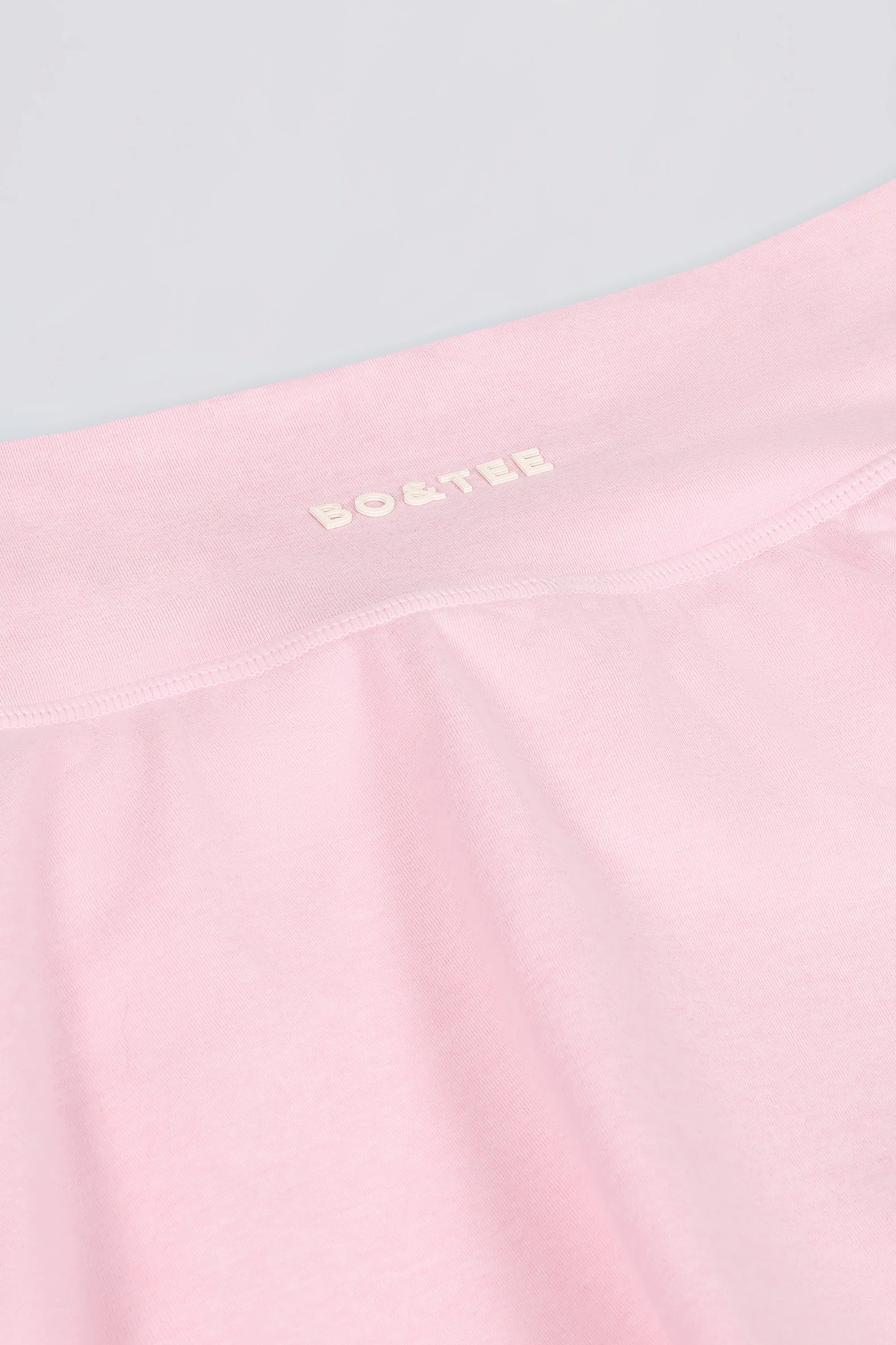 Brushed Jersey Crossover Mini Skort in Pale Pink Marl - Image 8