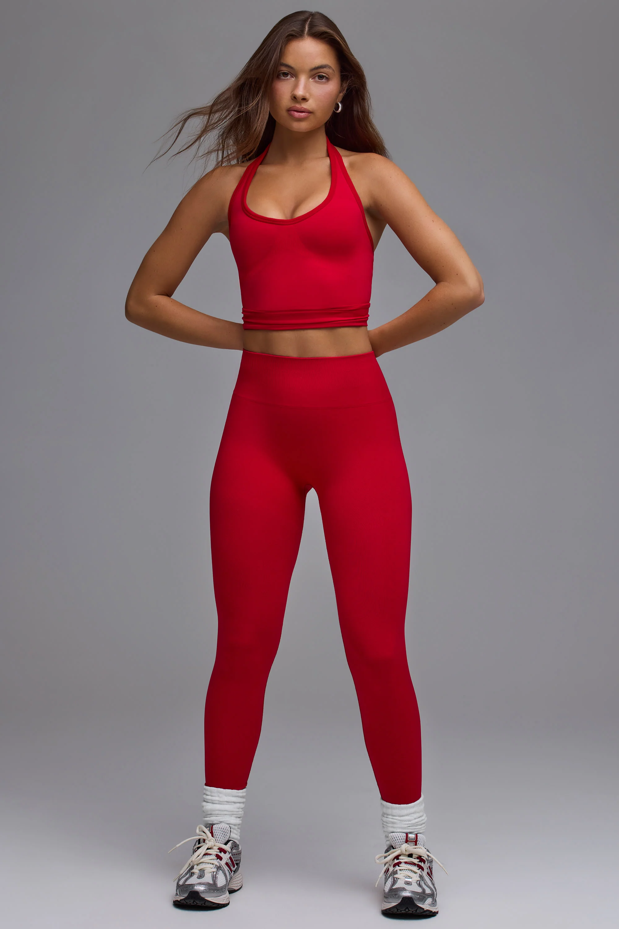 Define Luxe High-Waist Leggings in Cherry Red - Image 7