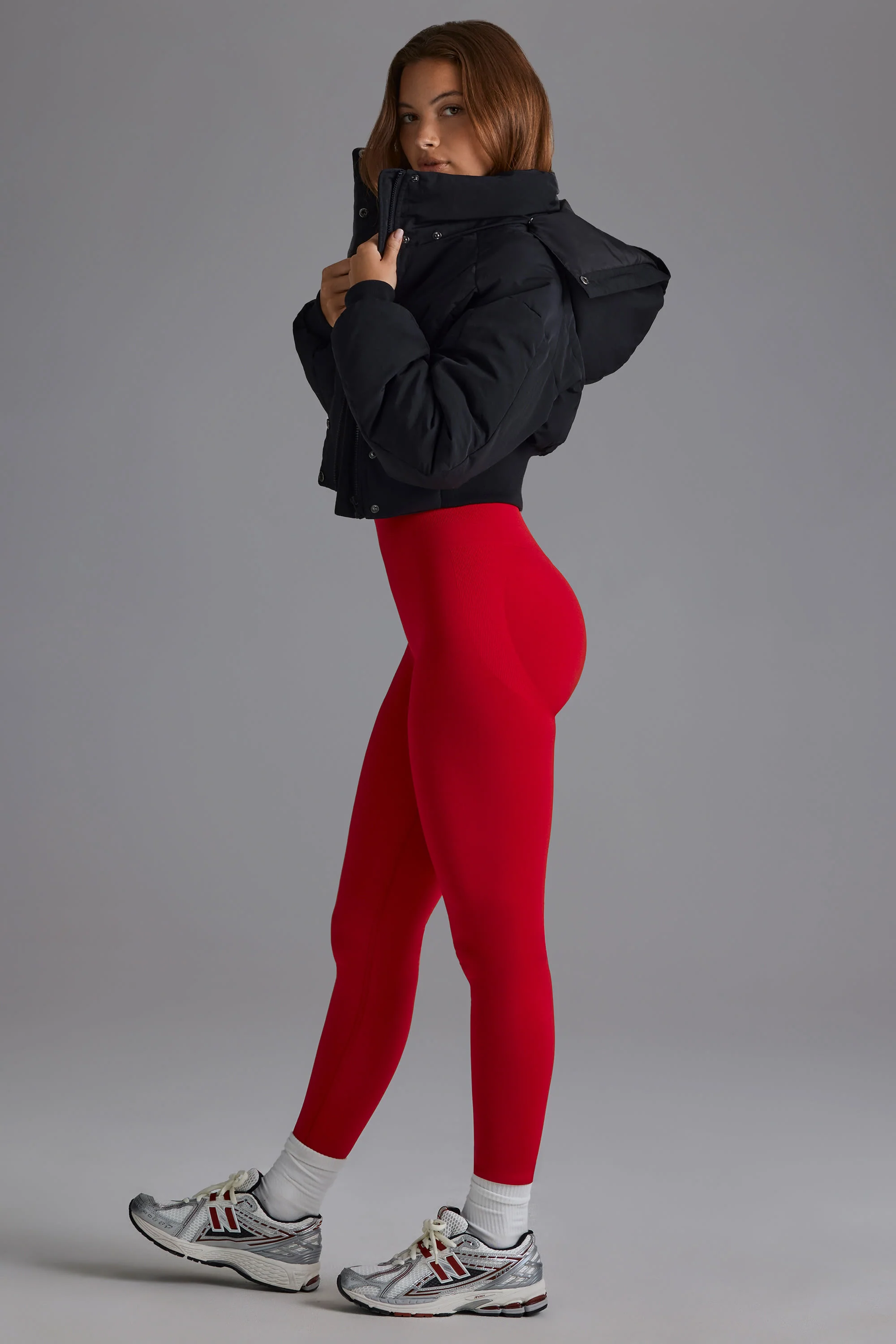 Define Luxe High-Waist Leggings in Cherry Red - Image 8
