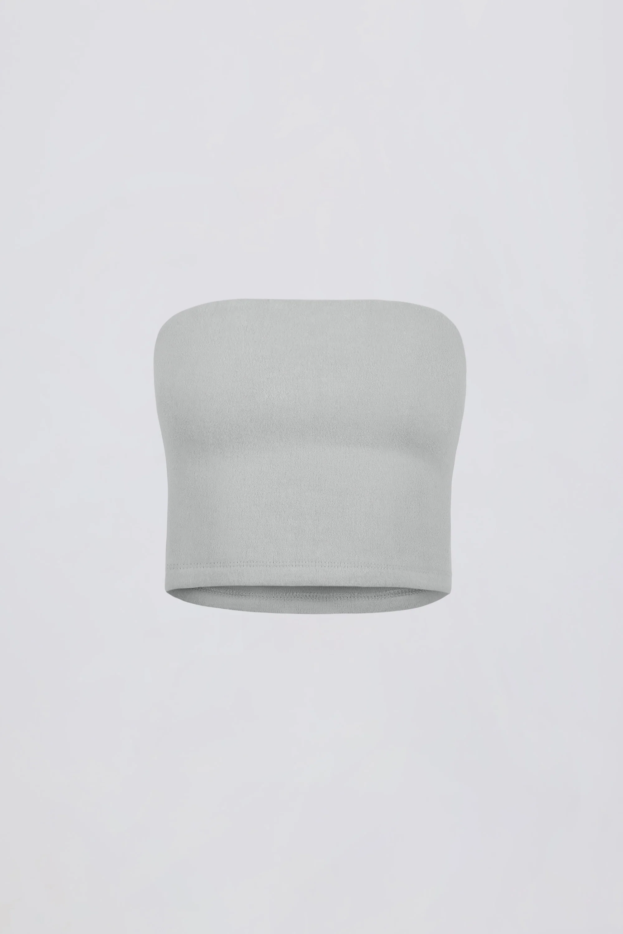 Brushed Jersey Bandeau Top in Fog Grey - Image 2