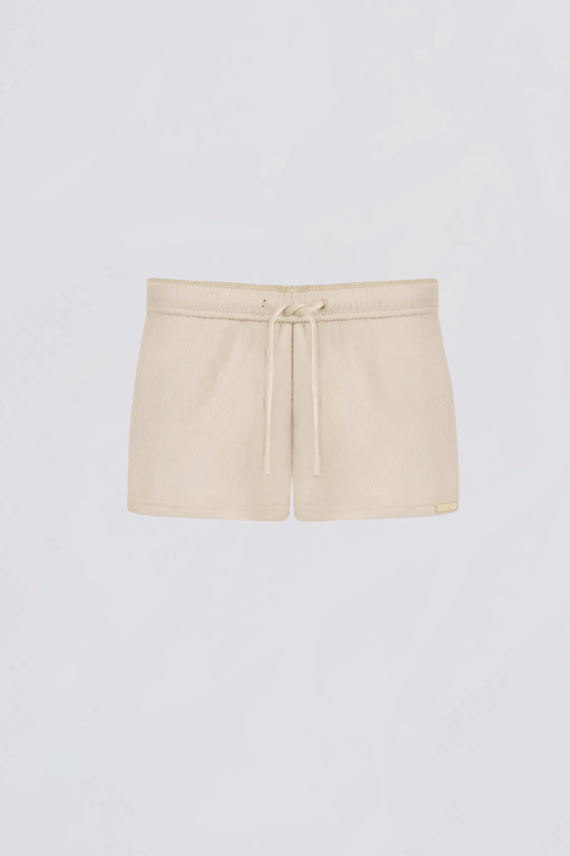 Brushed Jersey Elasticated Mini Shorts in Ecru - Image 2