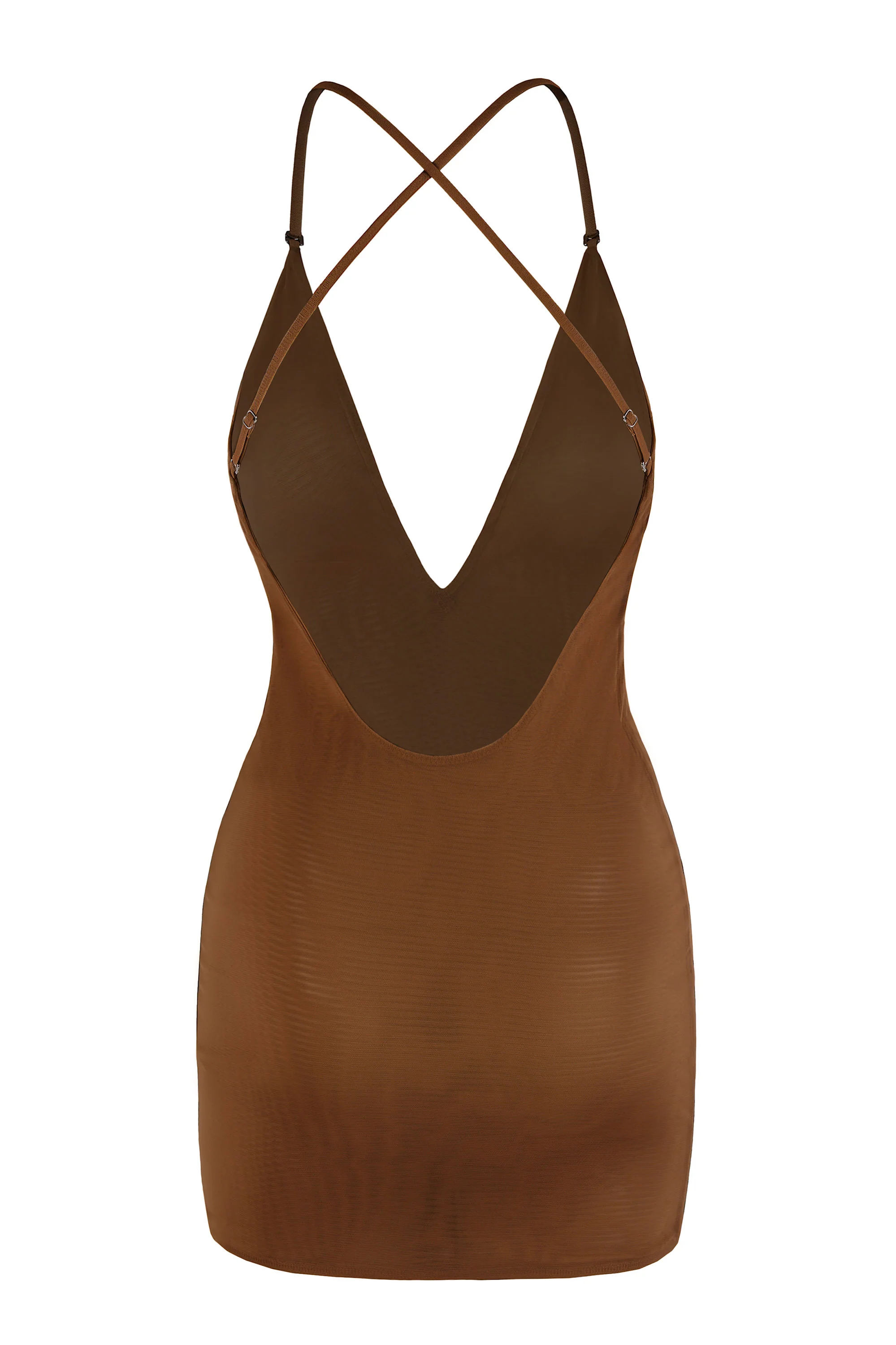 Intimates Soft Mesh Multiway Mini Dress in Chestnut - Image 4