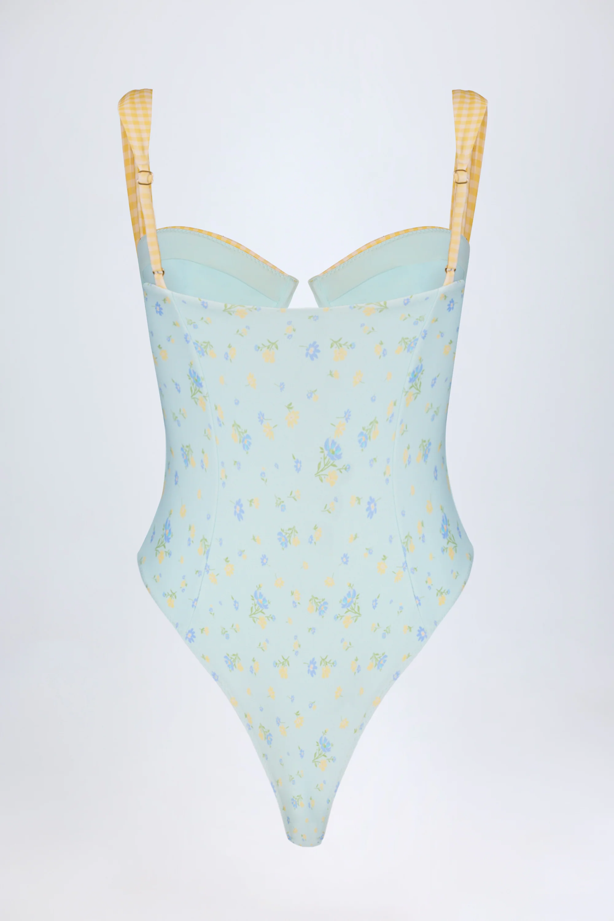 Underwired Balconette Swimsuit in Blue Floral - Image 5
