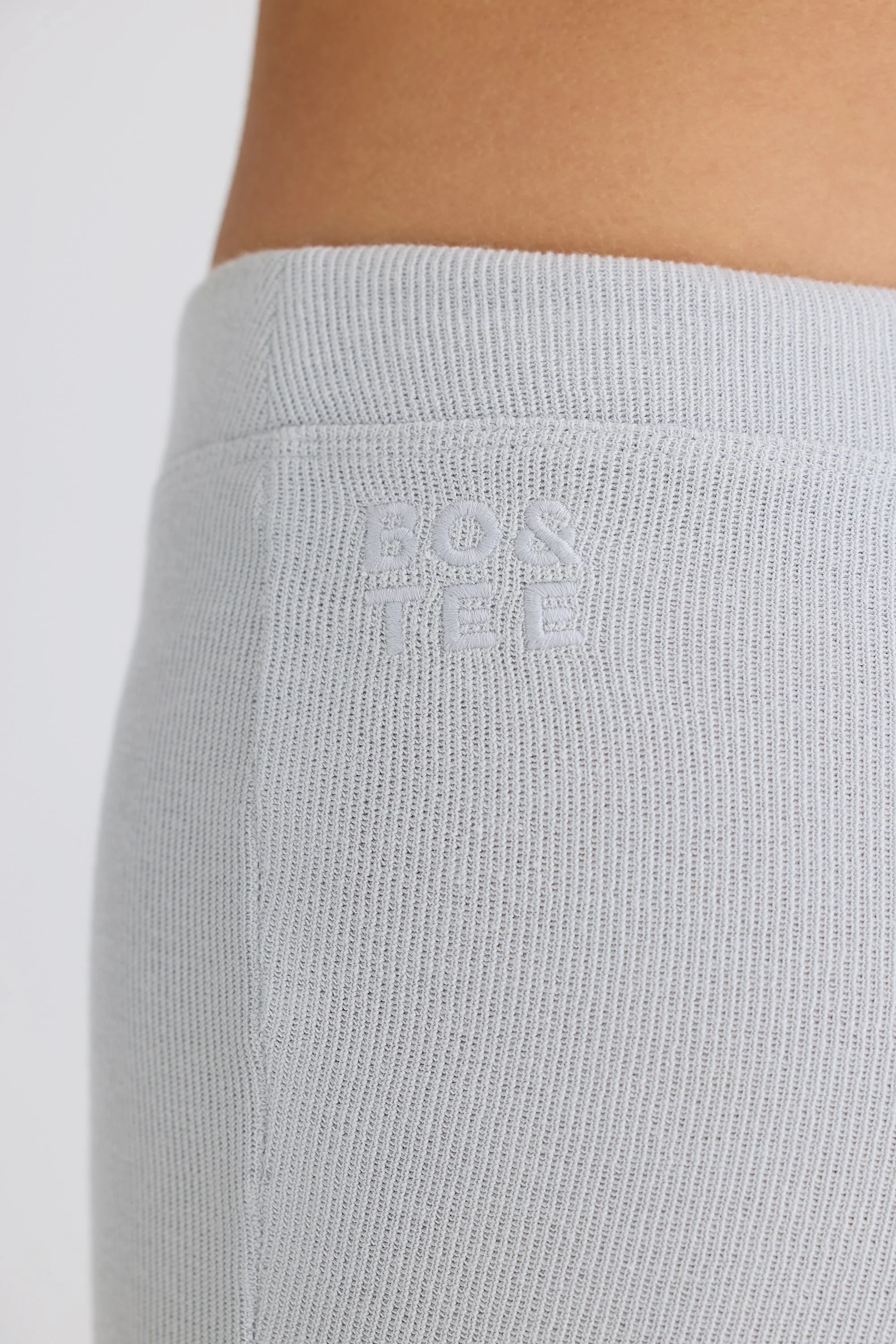 Textured Cotton Jersey Flared Trousers in Pacific Grey - Image 4