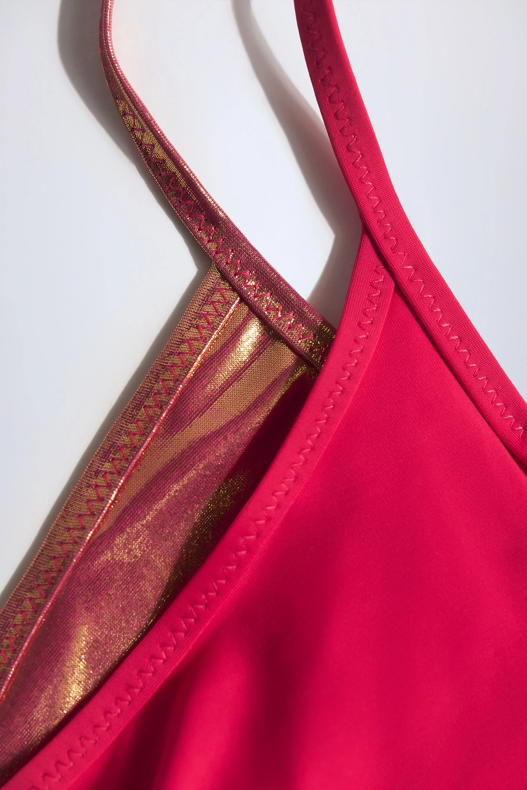 Metallic Layered Bikini Top in Fuchsia - Image 4