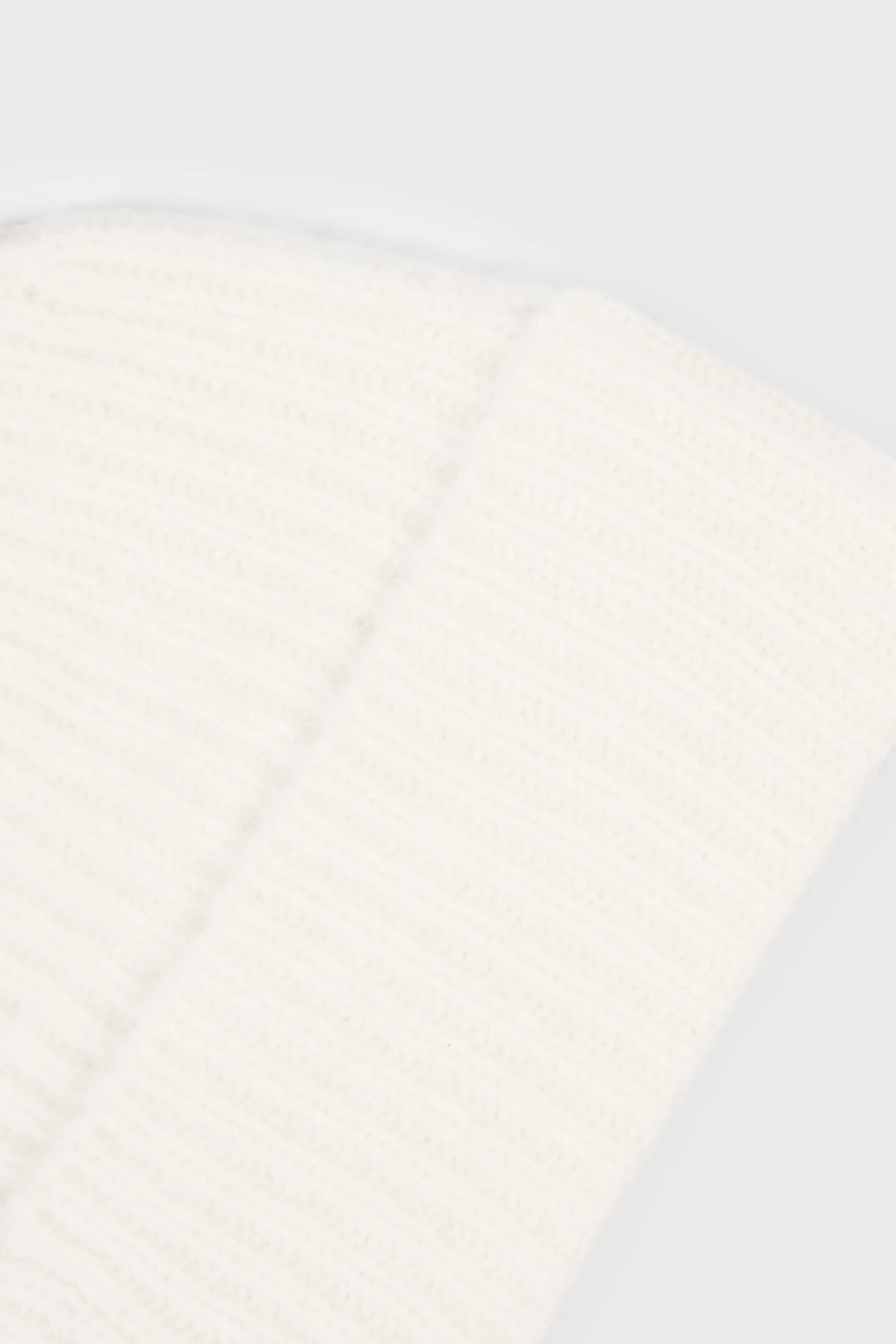 Ribbed Knit Beanie Hat in Ivory - Image 6