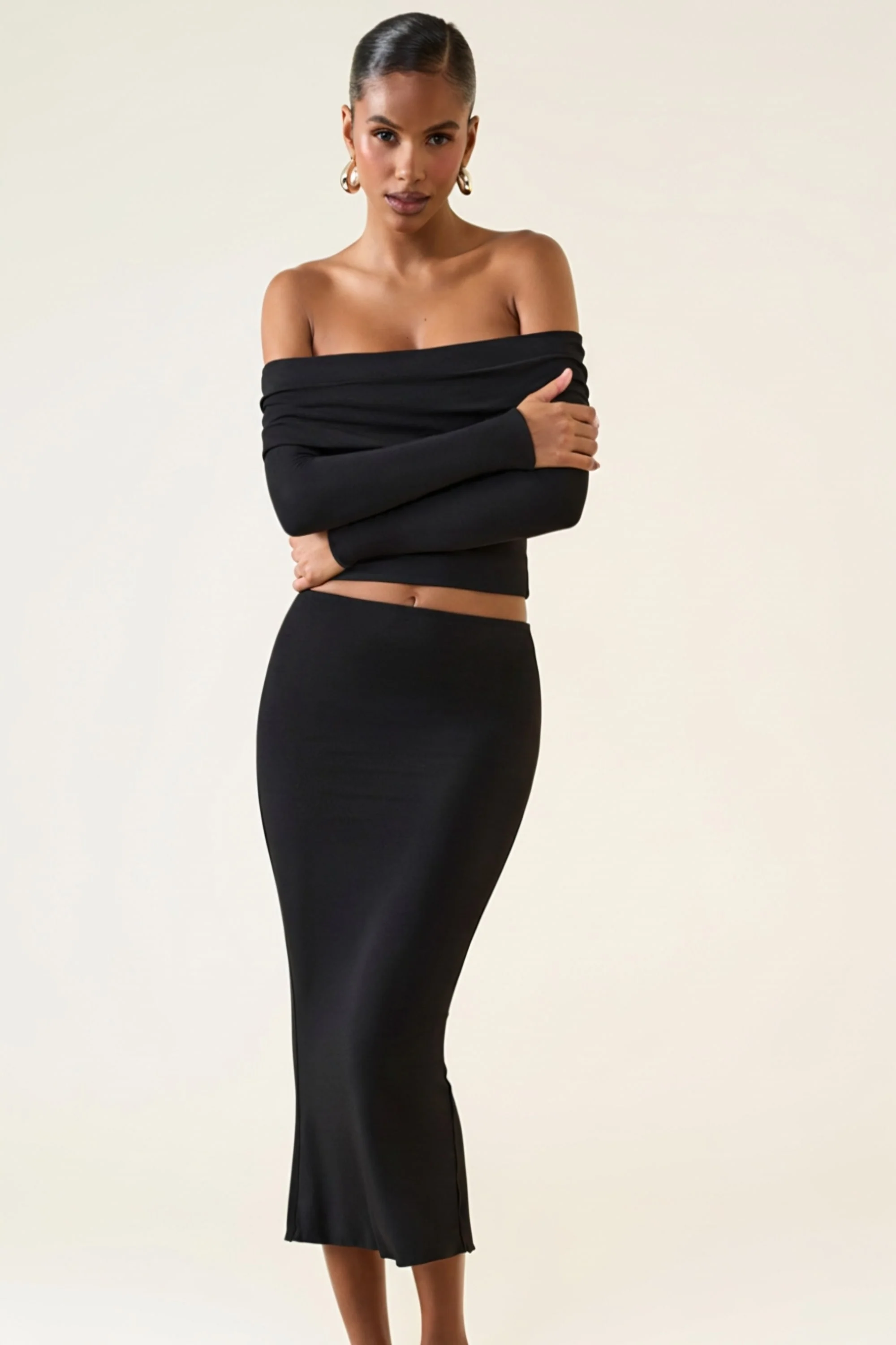 Modal Mid-Rise Midaxi Skirt in Black - Image 4