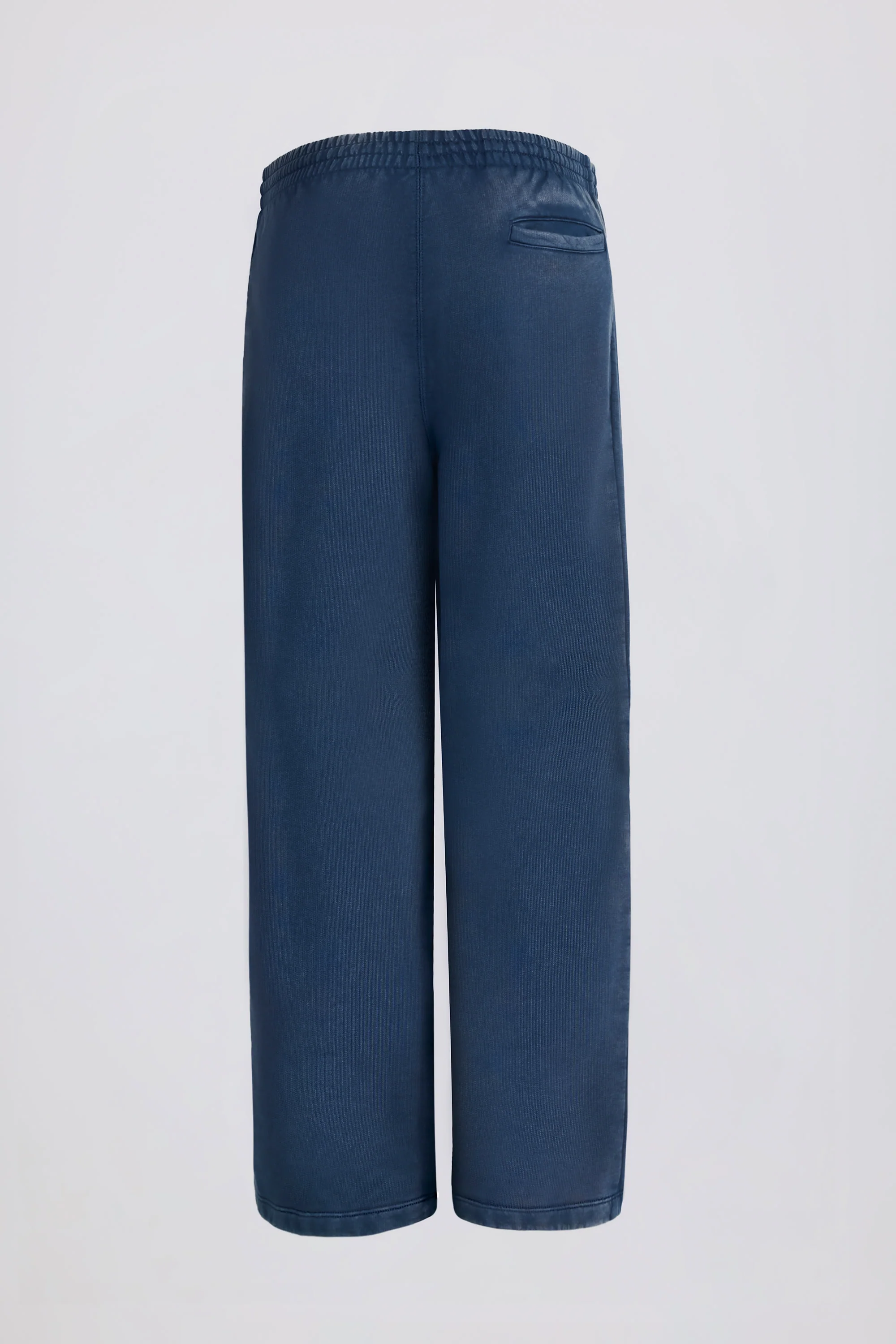 Cotton Jersey Acid Wash Mid-Rise Wide-Leg Joggers in Blue - Image 3