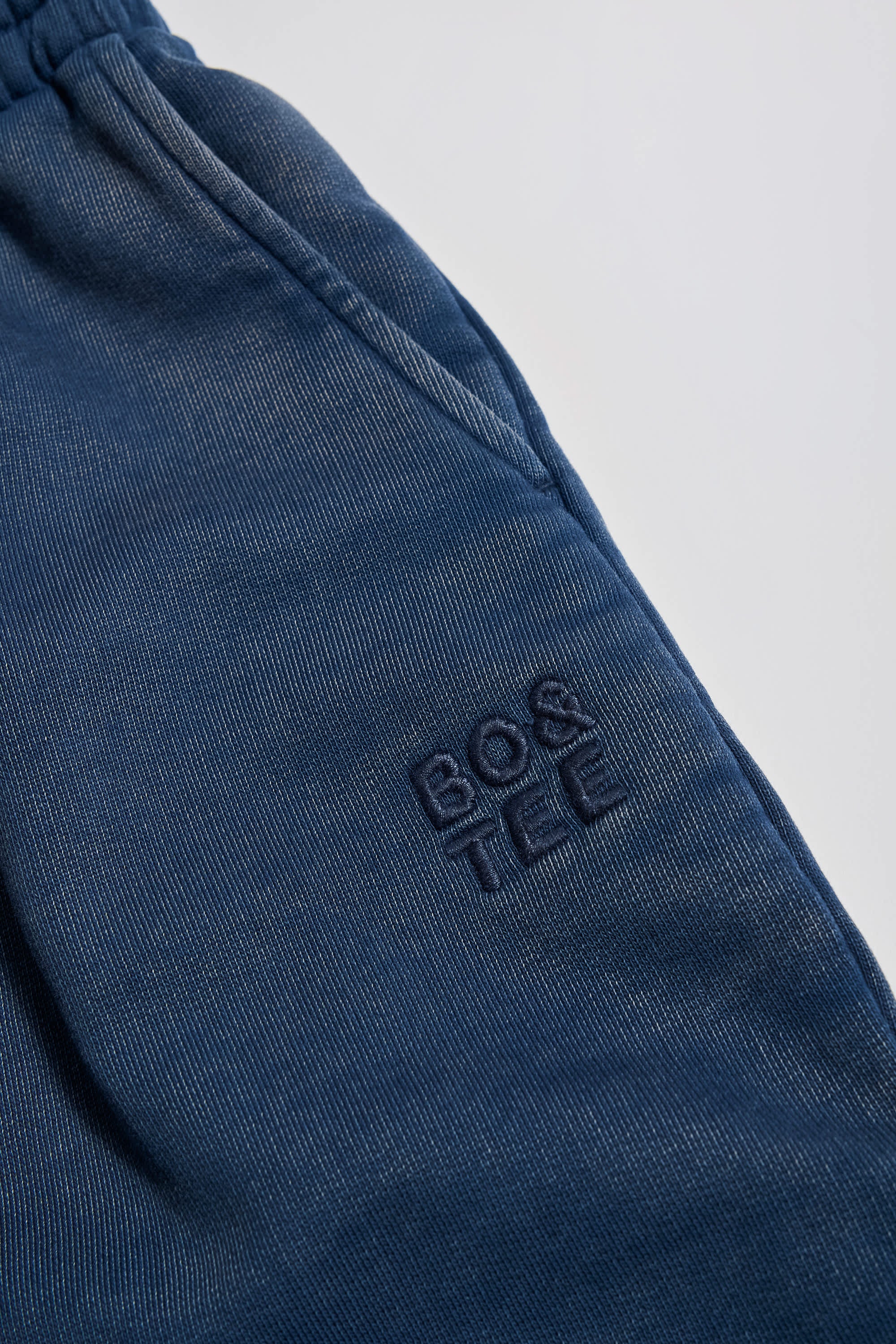 Cotton Jersey Acid Wash Mid-Rise Wide-Leg Joggers in Blue - Image 7