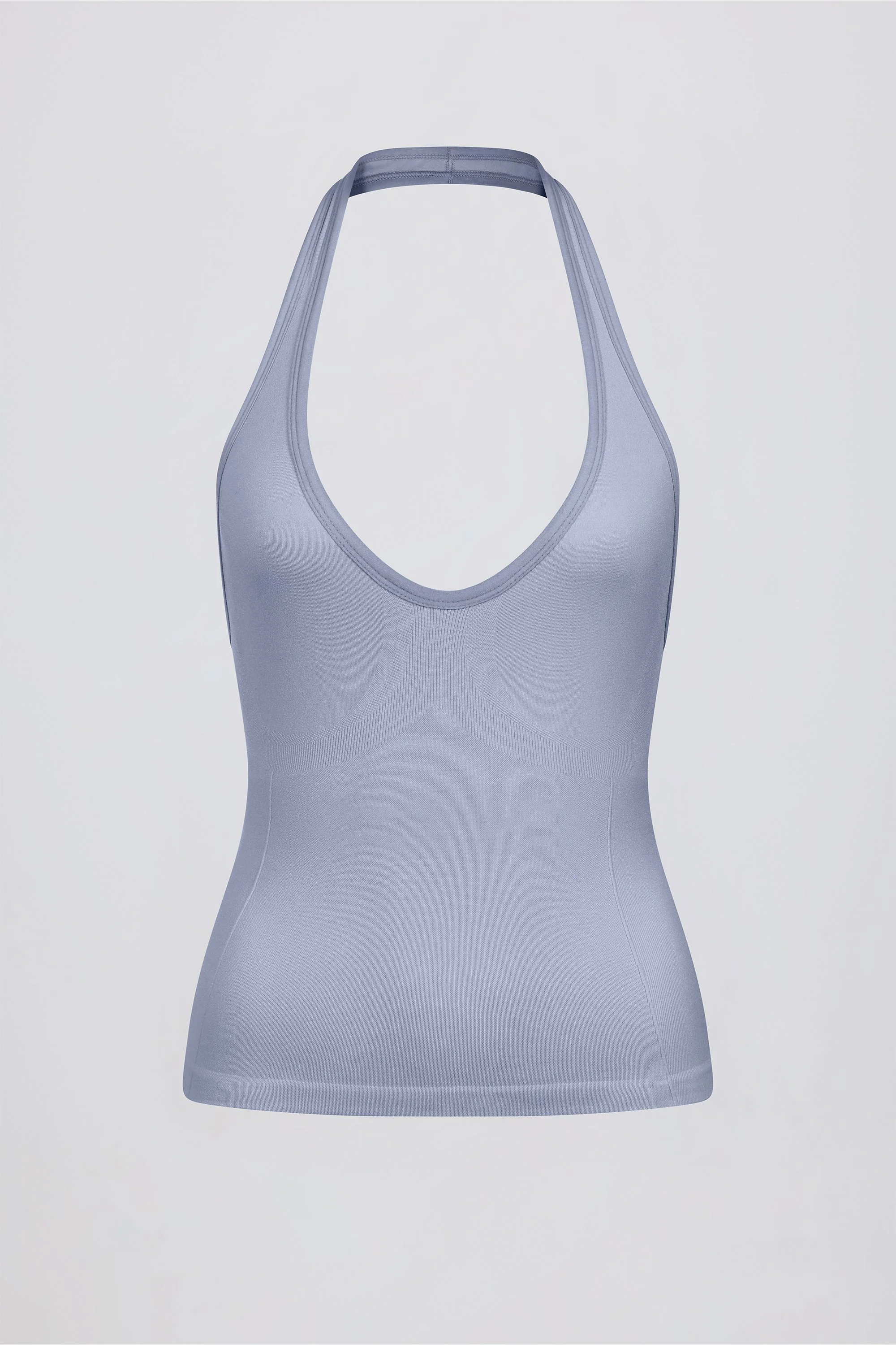Define Luxe Halterneck Tank Top in Blue Grey - Image 7