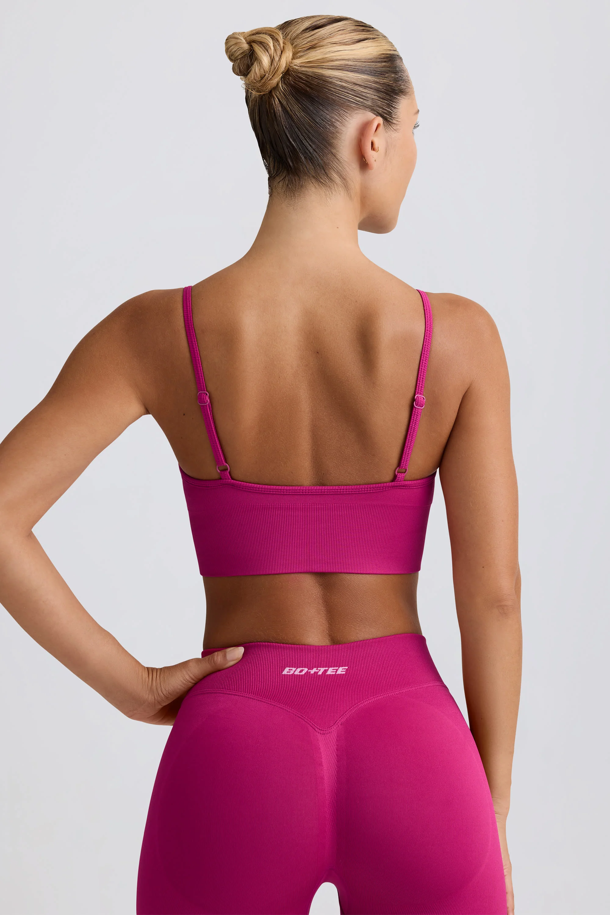 Define Luxe V-Neck Sports Bra in Berry - Image 3