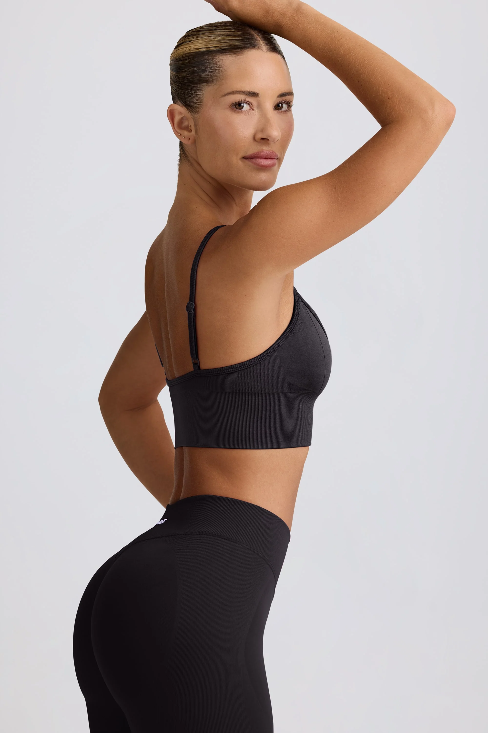 Define Luxe V-Neck Sports Bra in Black - Image 4