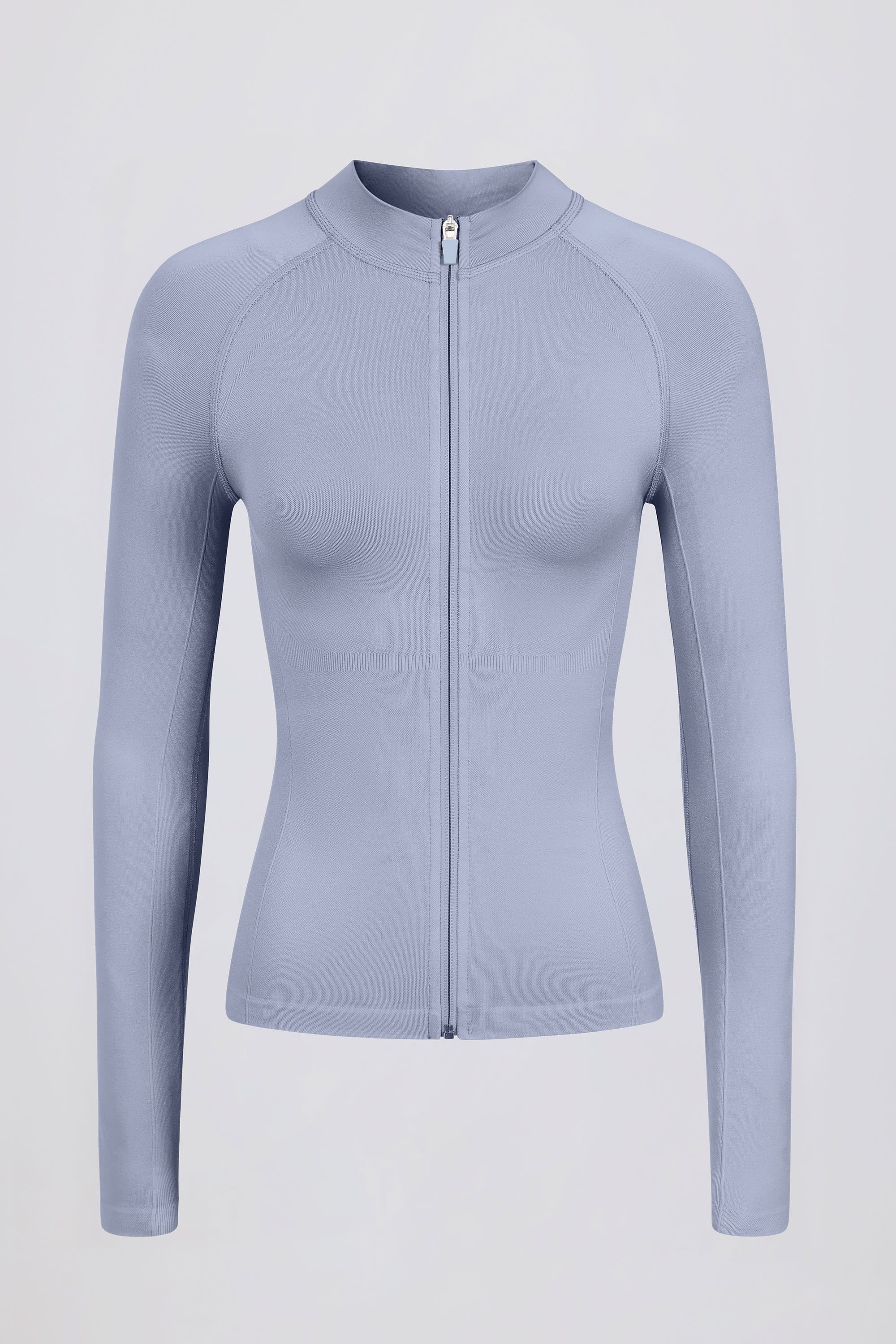 Define Luxe Zip-Up Jacket in Blue Grey - Image 7