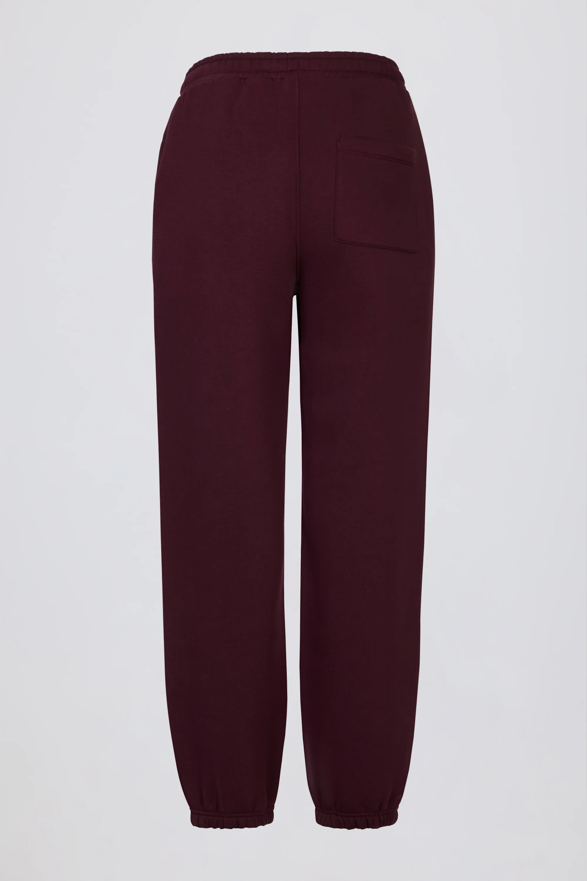 Brushed Cotton Jersey Mid-Rise Relaxed Joggers in Burgundy - Image 4