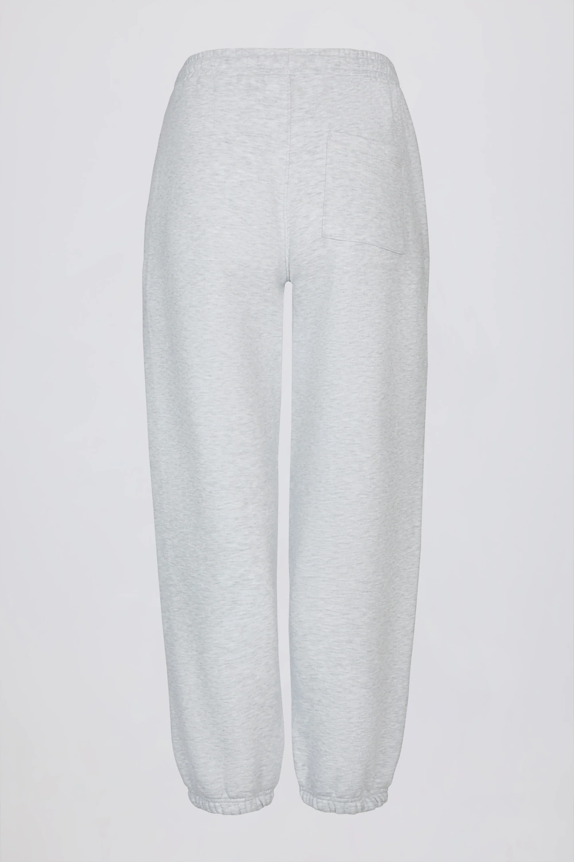 Brushed Cotton Jersey Mid-Rise Relaxed Joggers in Grey Marl - Image 4