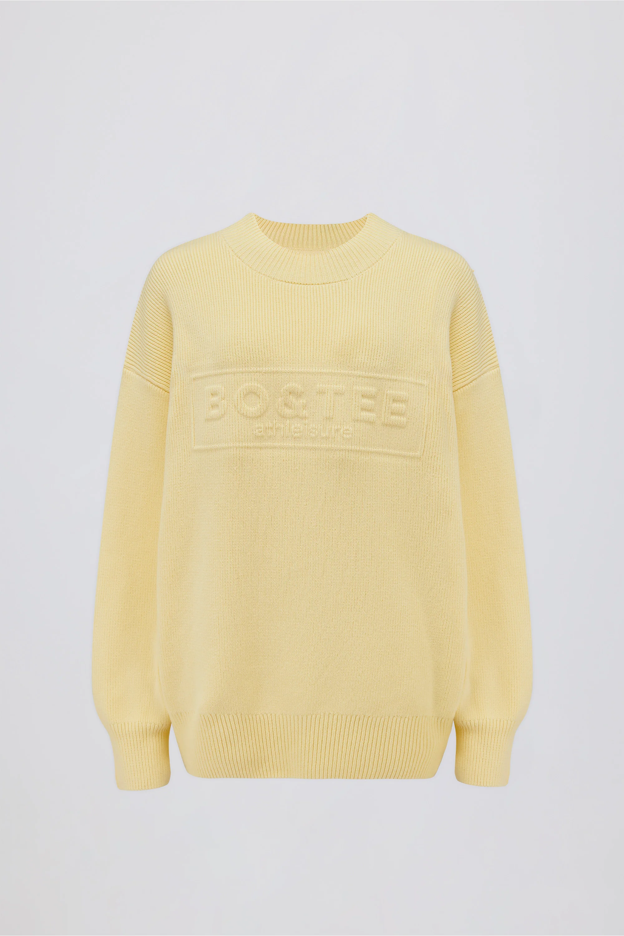 Ribbed Knit Oversized Jumper in Lemon