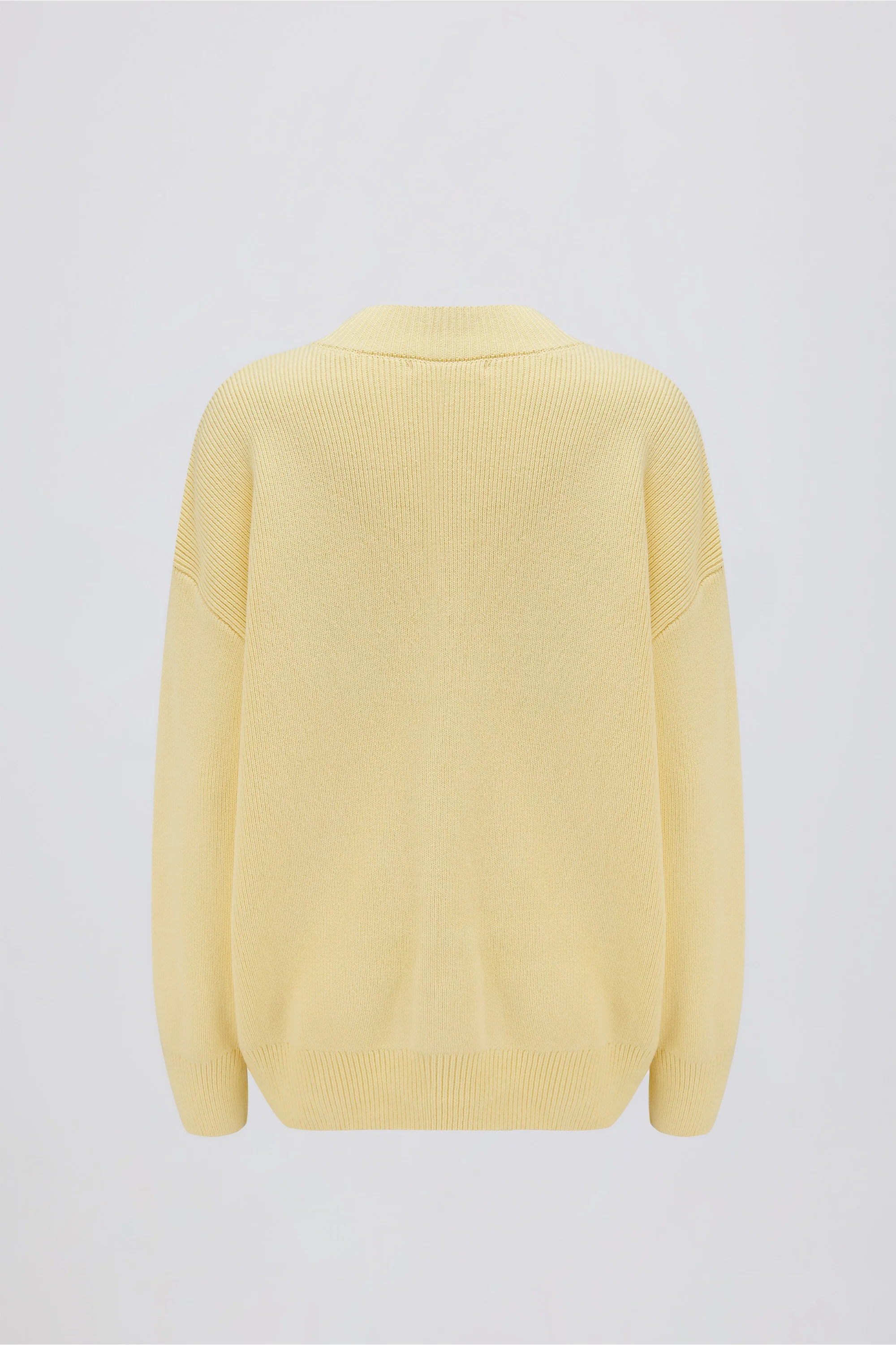 Ribbed Knit Oversized Jumper in Lemon - Image 2
