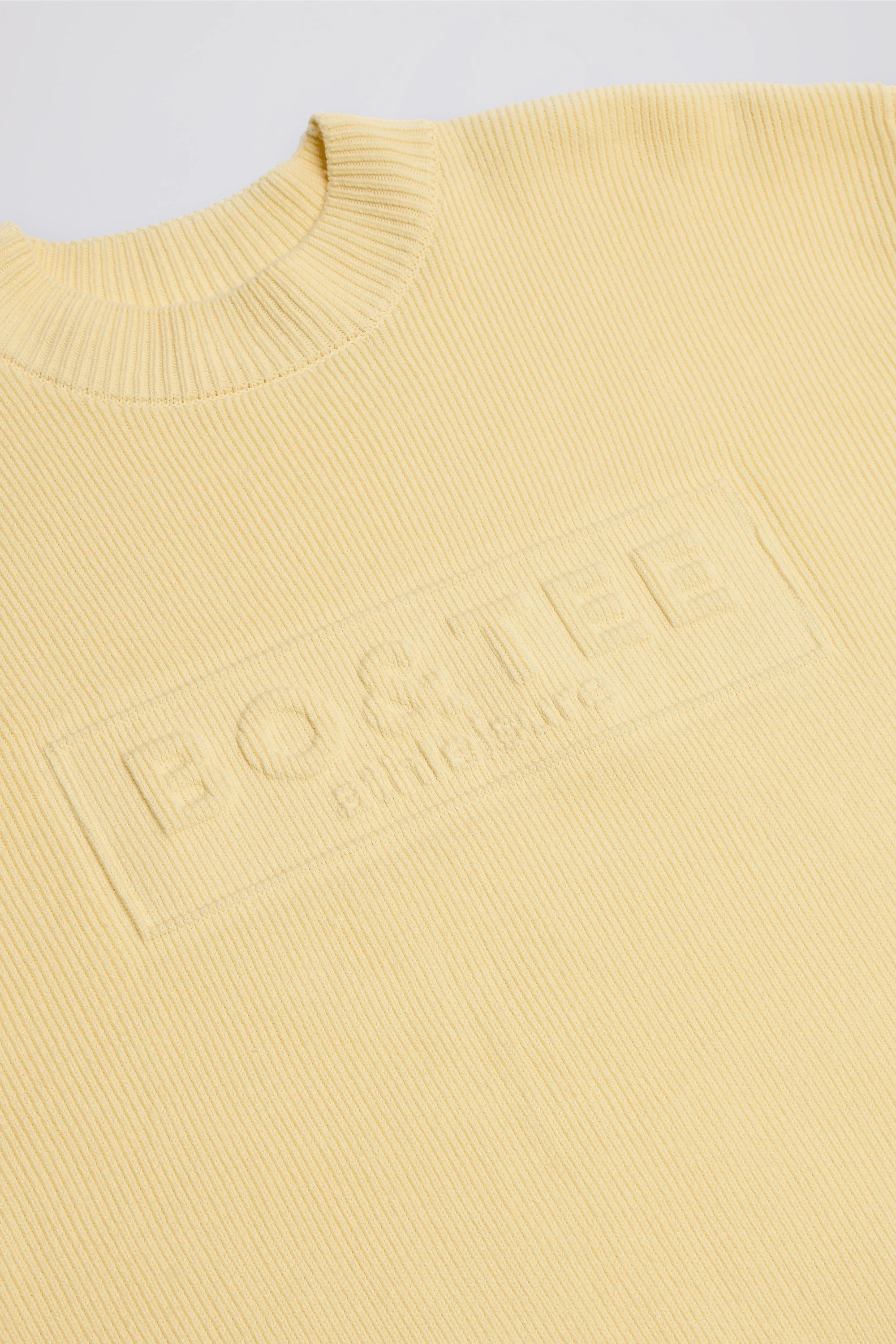 Ribbed Knit Oversized Jumper in Lemon - Image 3