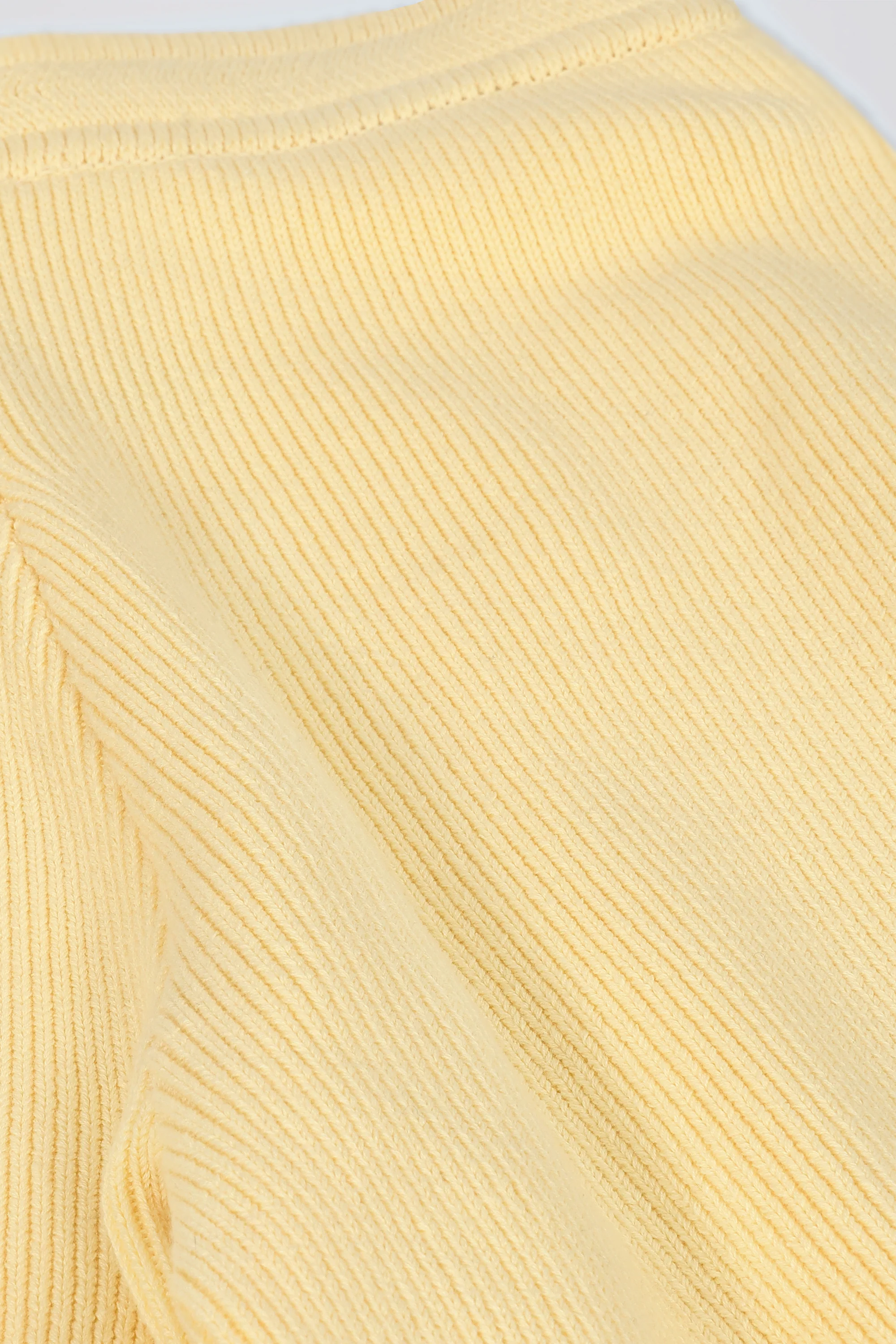 Ribbed Knit Wide-Leg Joggers in Lemon - Image 4