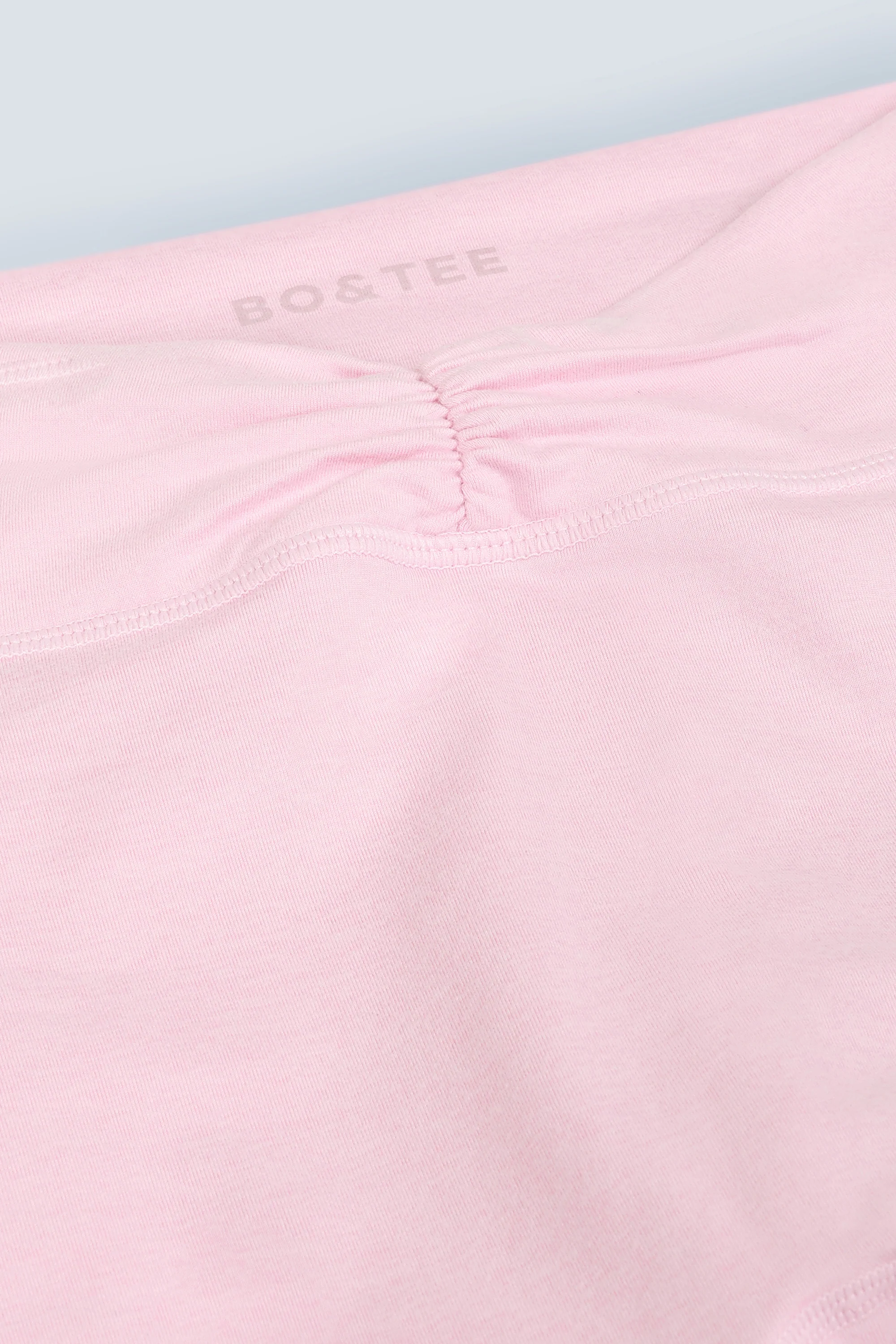 Brushed Jersey Ruched Flared Trousers in Pale Pink Marl - Image 7