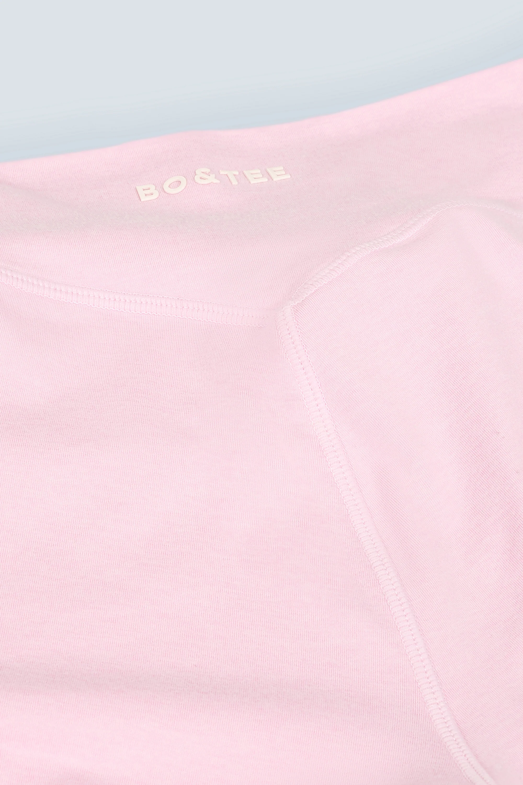 Brushed Jersey Ruched Flared Trousers in Pale Pink Marl - Image 8