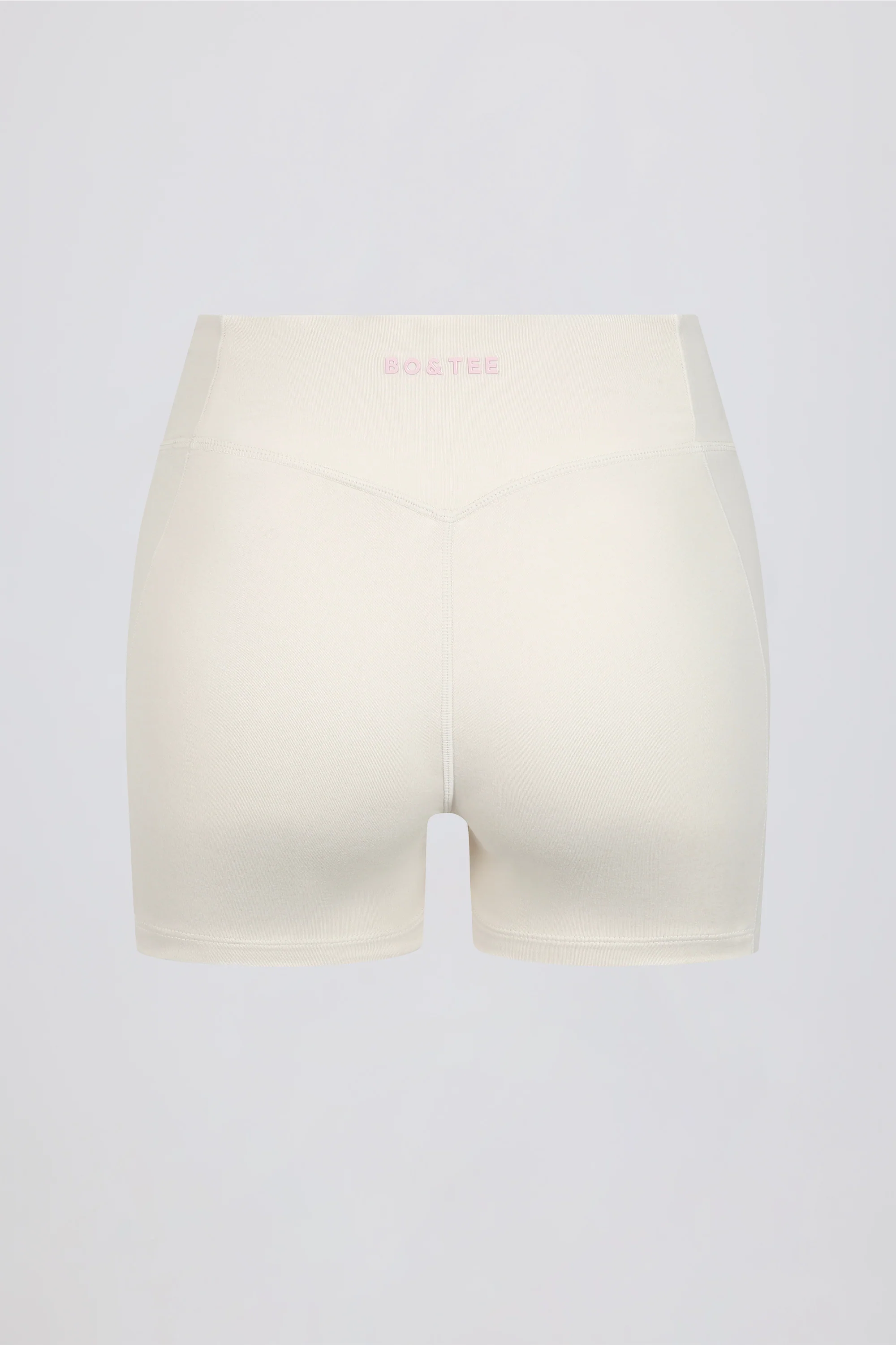 Ruched Mini Shorts in Ivory Marl - Image 7
