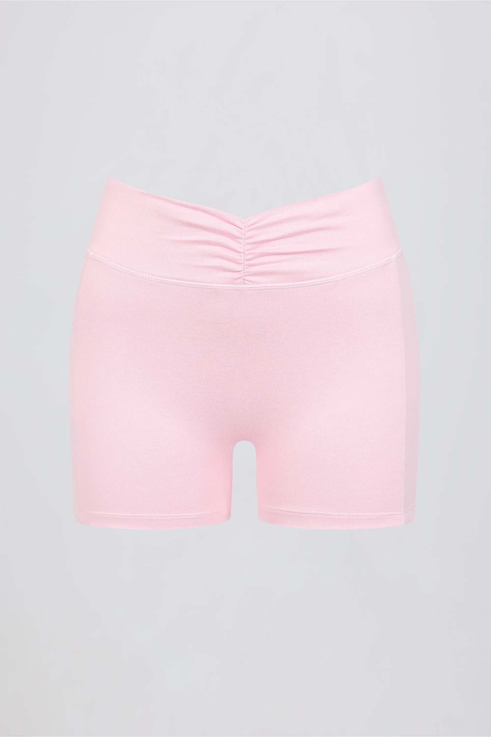 Ruched Mini Shorts in Pale Pink Marl - Image 5