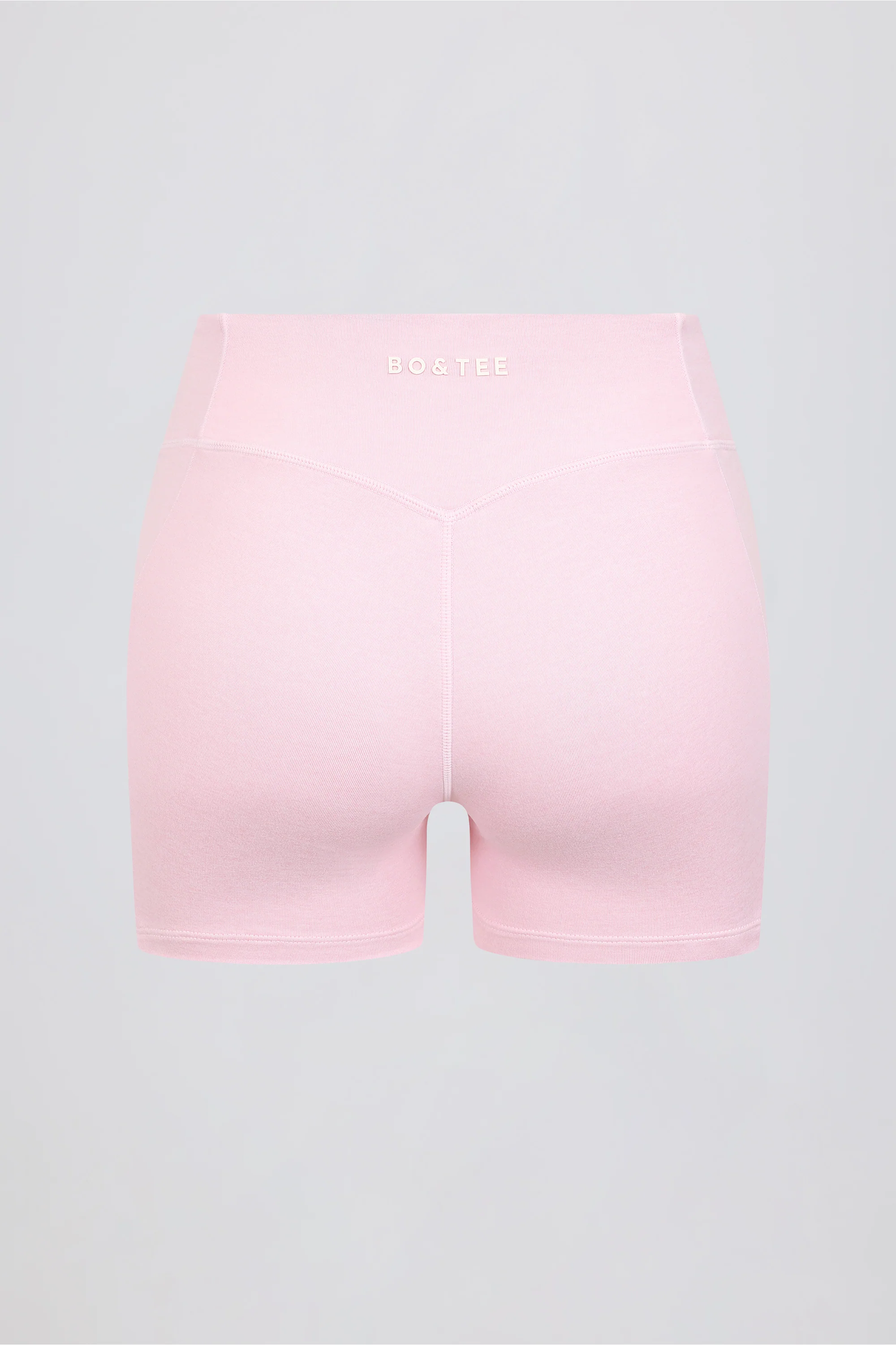 Ruched Mini Shorts in Pale Pink Marl - Image 6