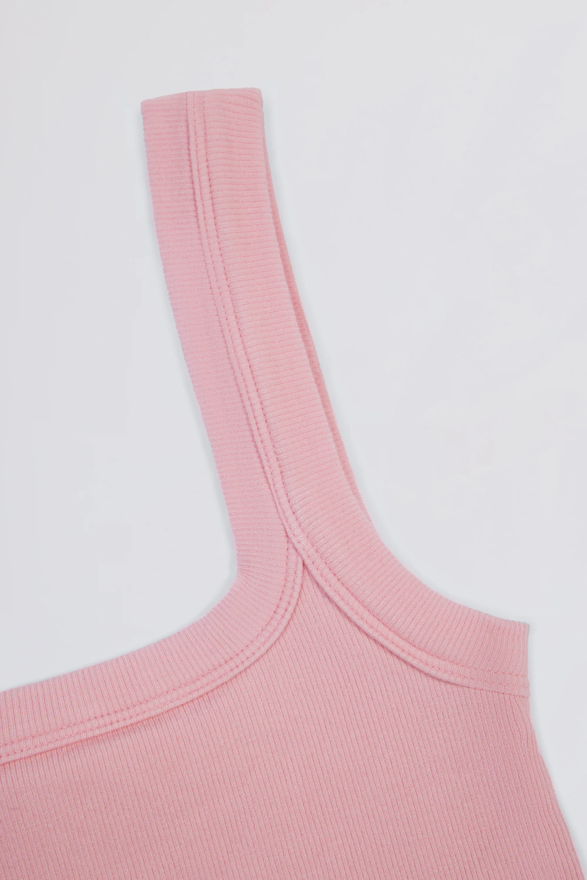 Seamless Soft Rib Square-Neck Tank Top in Powder Pink - Image 6