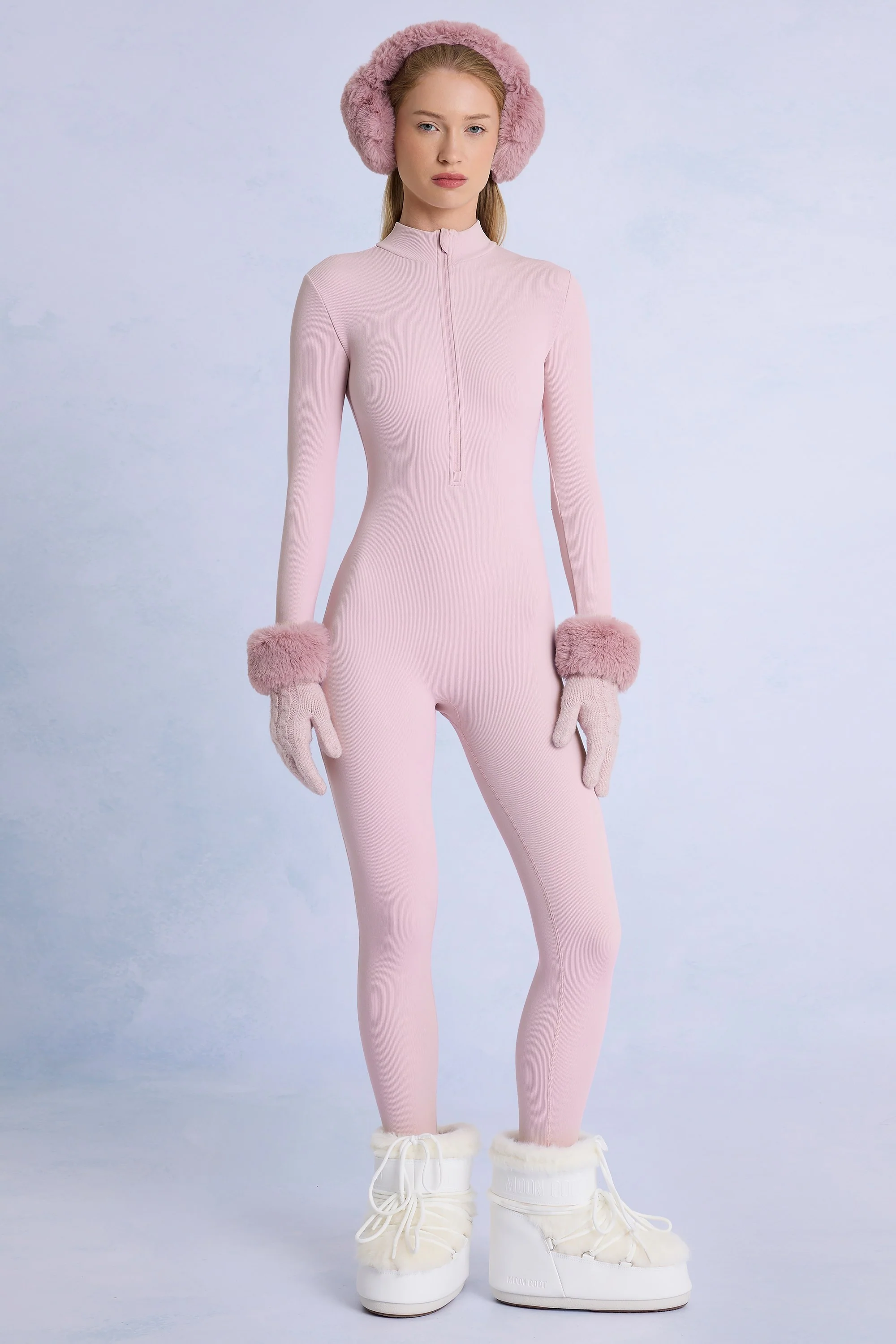 Thermal Base-Layer Jumpsuit in Powder Pink - Image 2