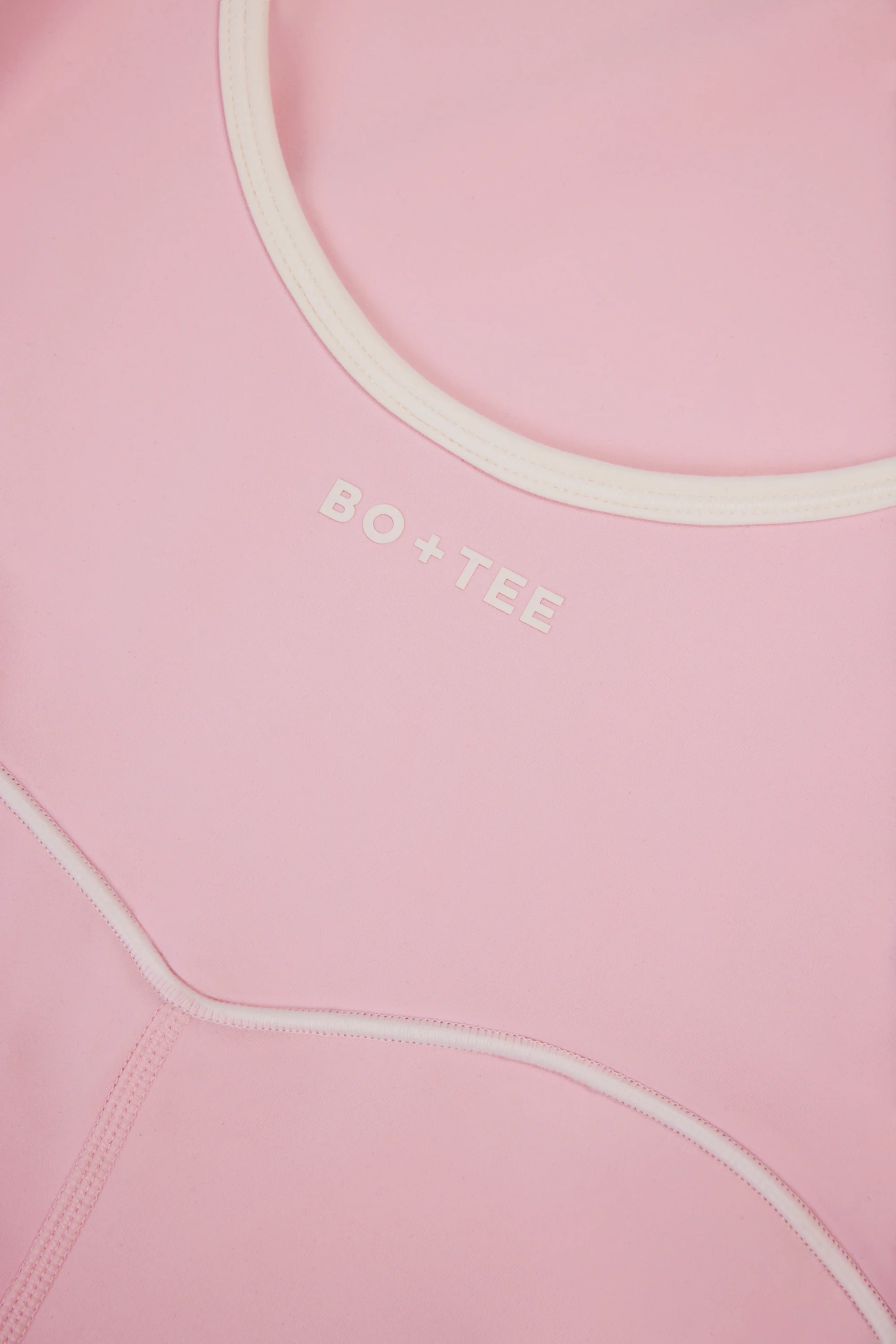 Soft Active Backless Contrast Unitard in Powder Pink - Image 6