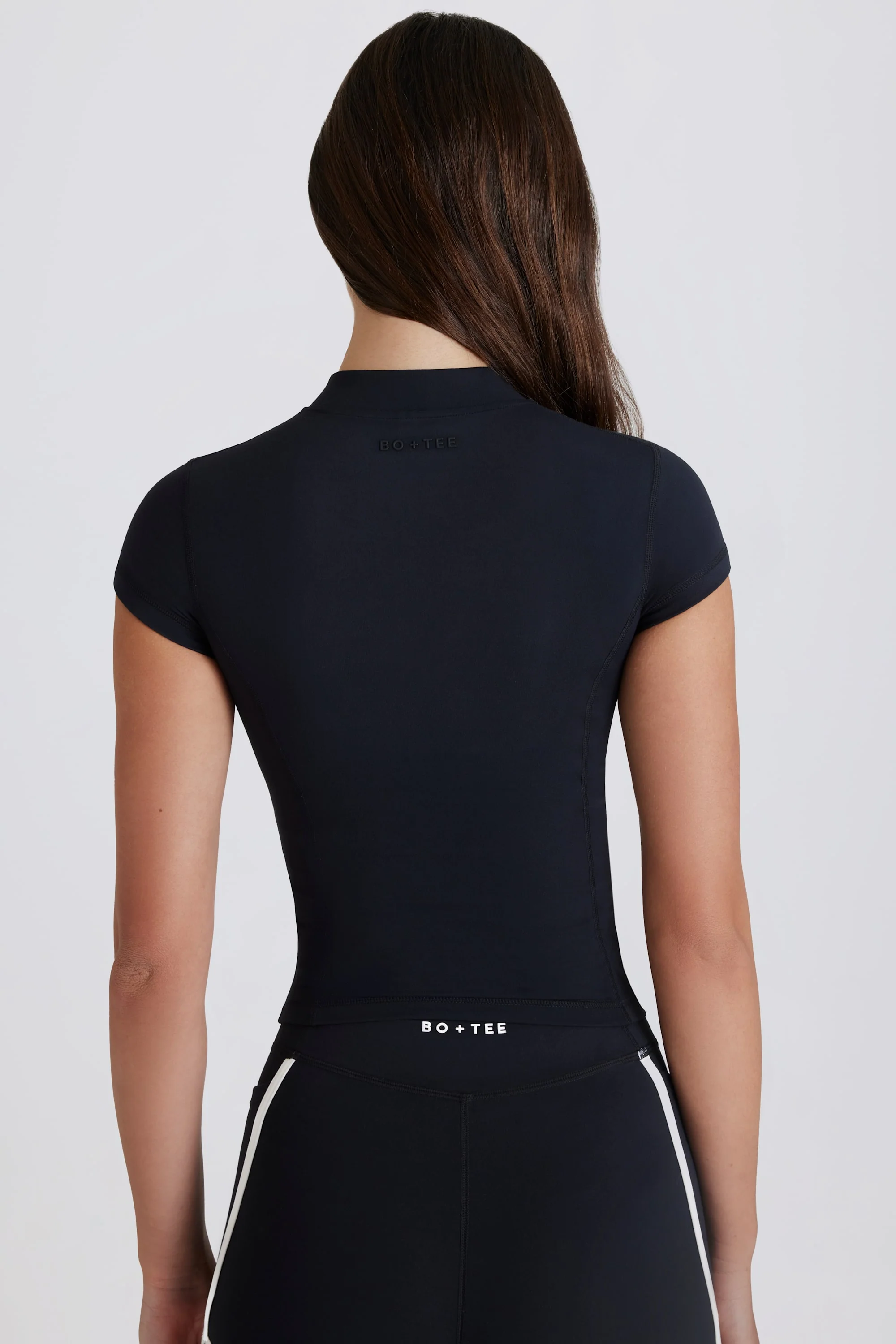 Soft Active Quarter-Zip Top in Black - Image 2