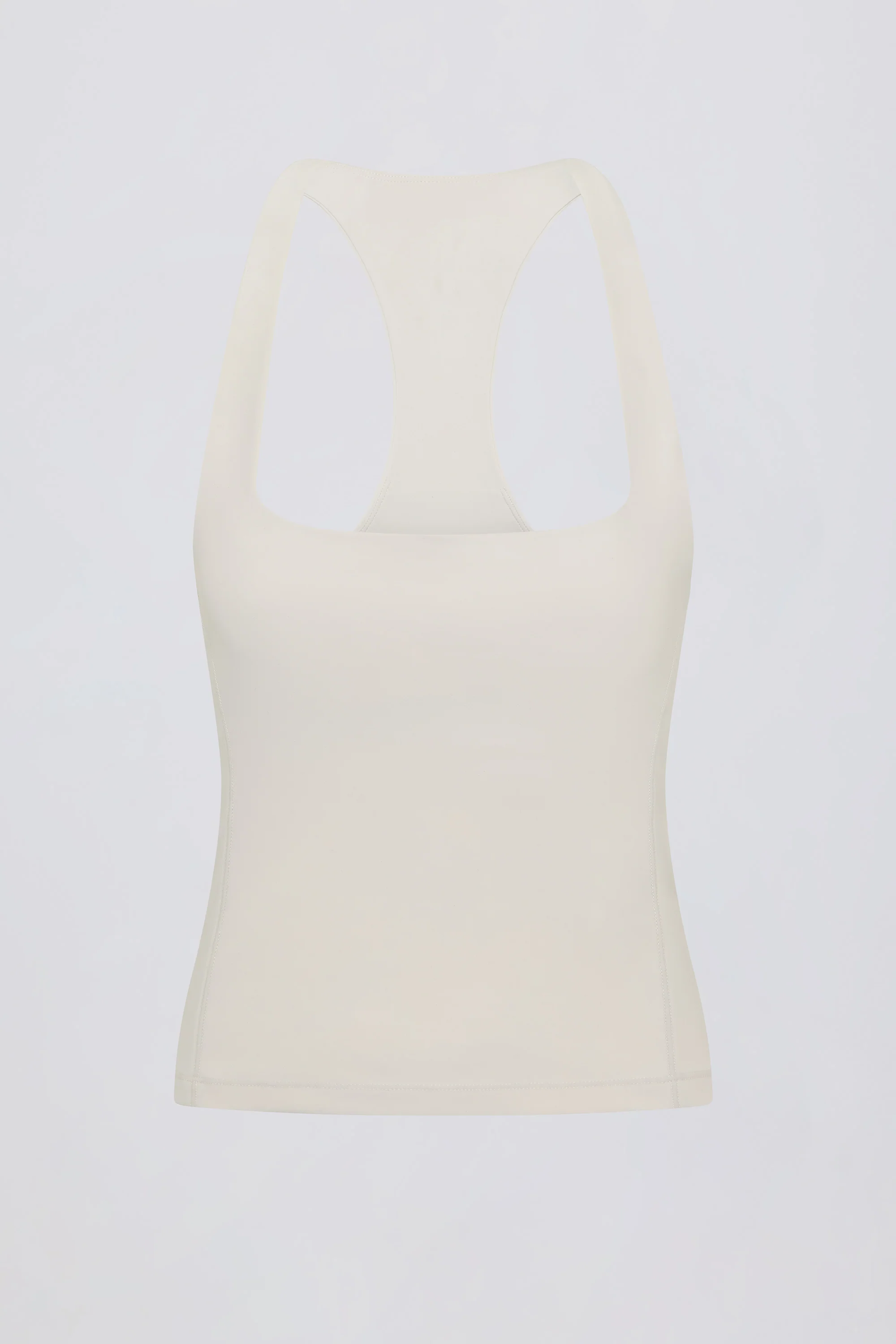 Soft Active Racerback Tank Top in Cream - Image 2
