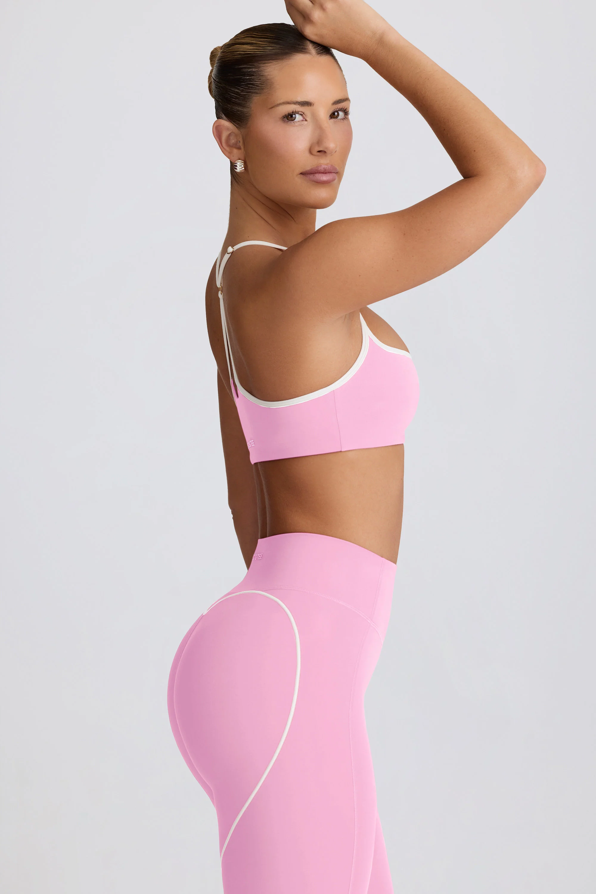 Soft Active Sweetheart-Neck Sports Bra in Baby Pink - Image 3