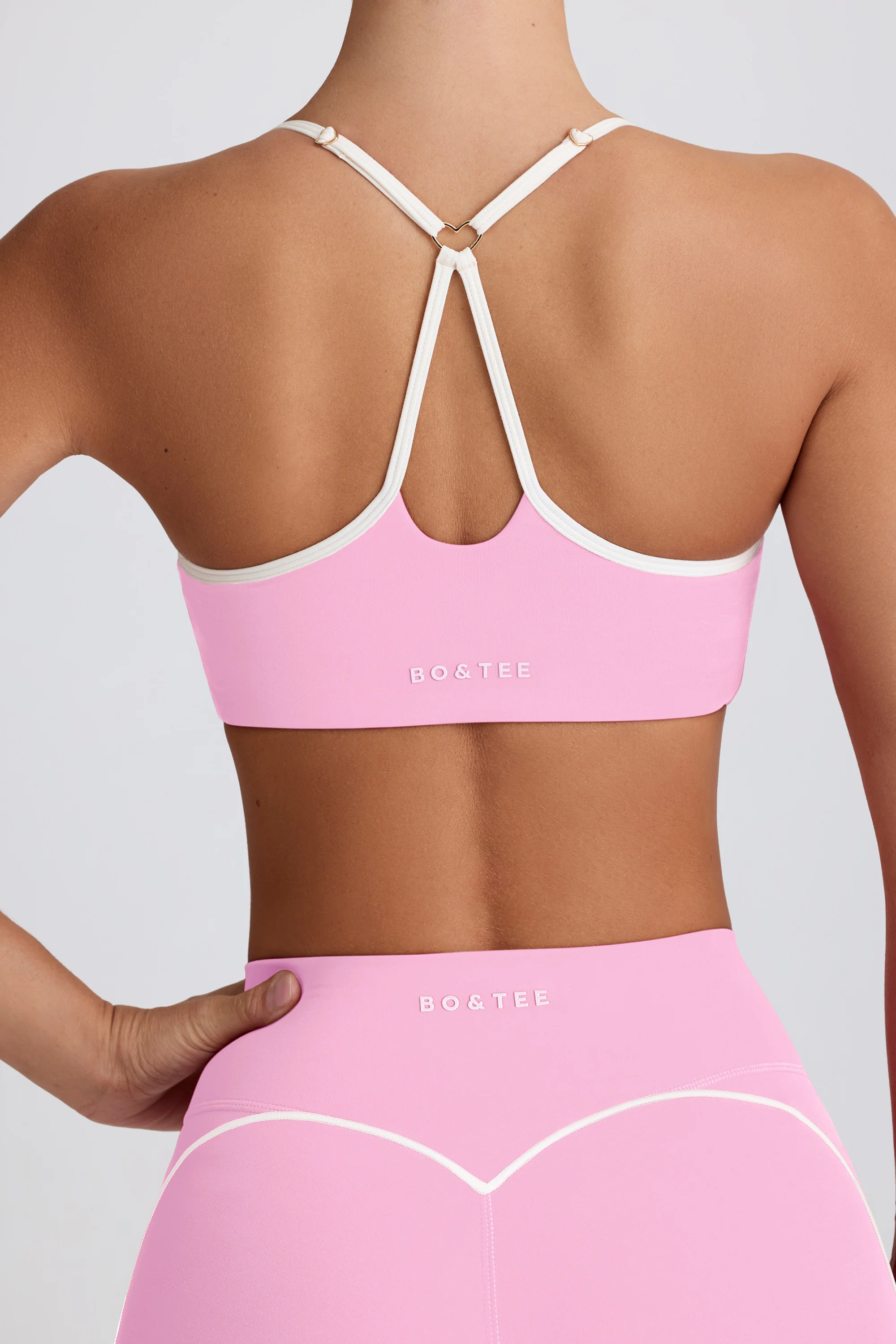 Soft Active Sweetheart-Neck Sports Bra in Baby Pink - Image 5