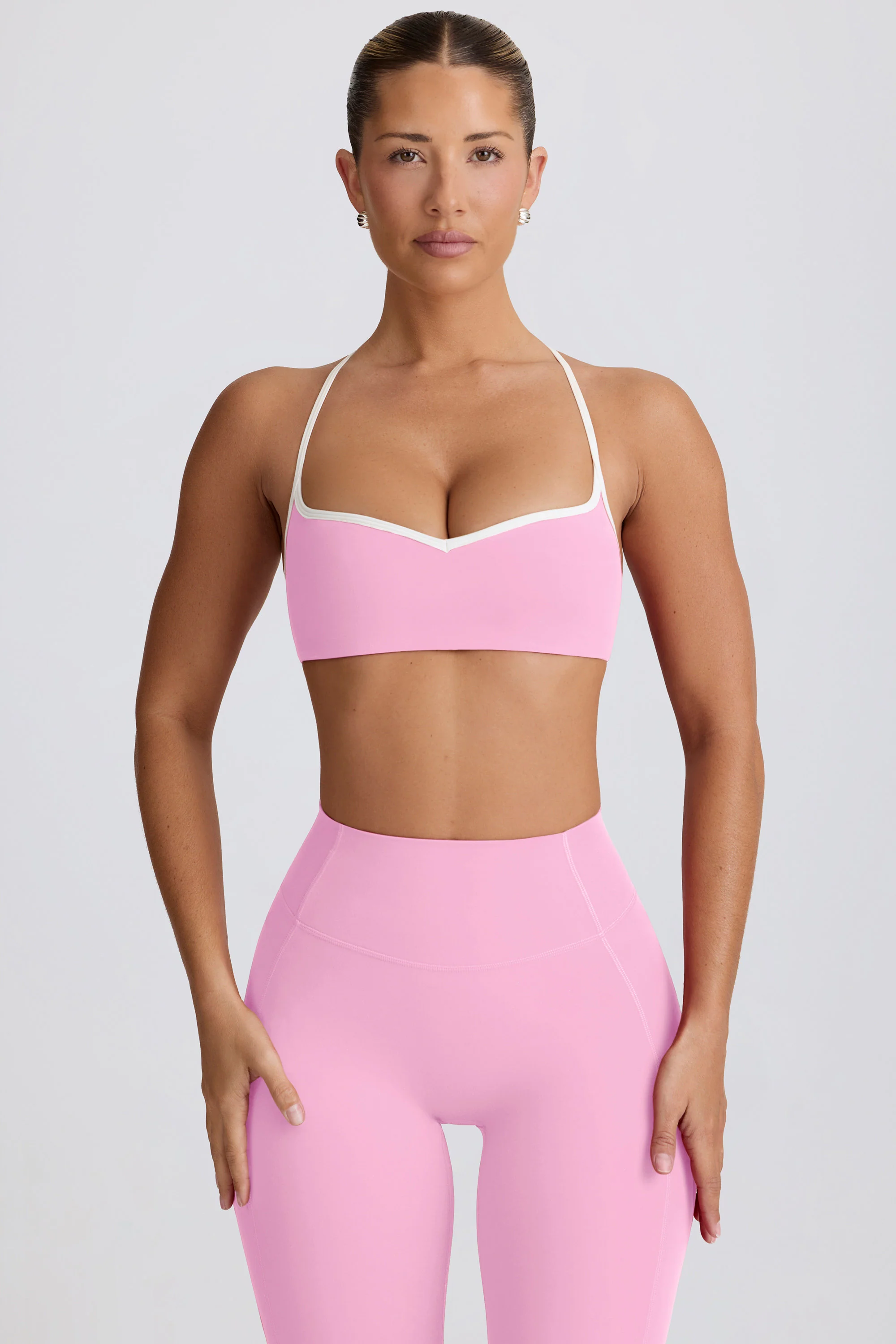 Soft Active Sweetheart-Neck Sports Bra in Baby Pink - Image 7