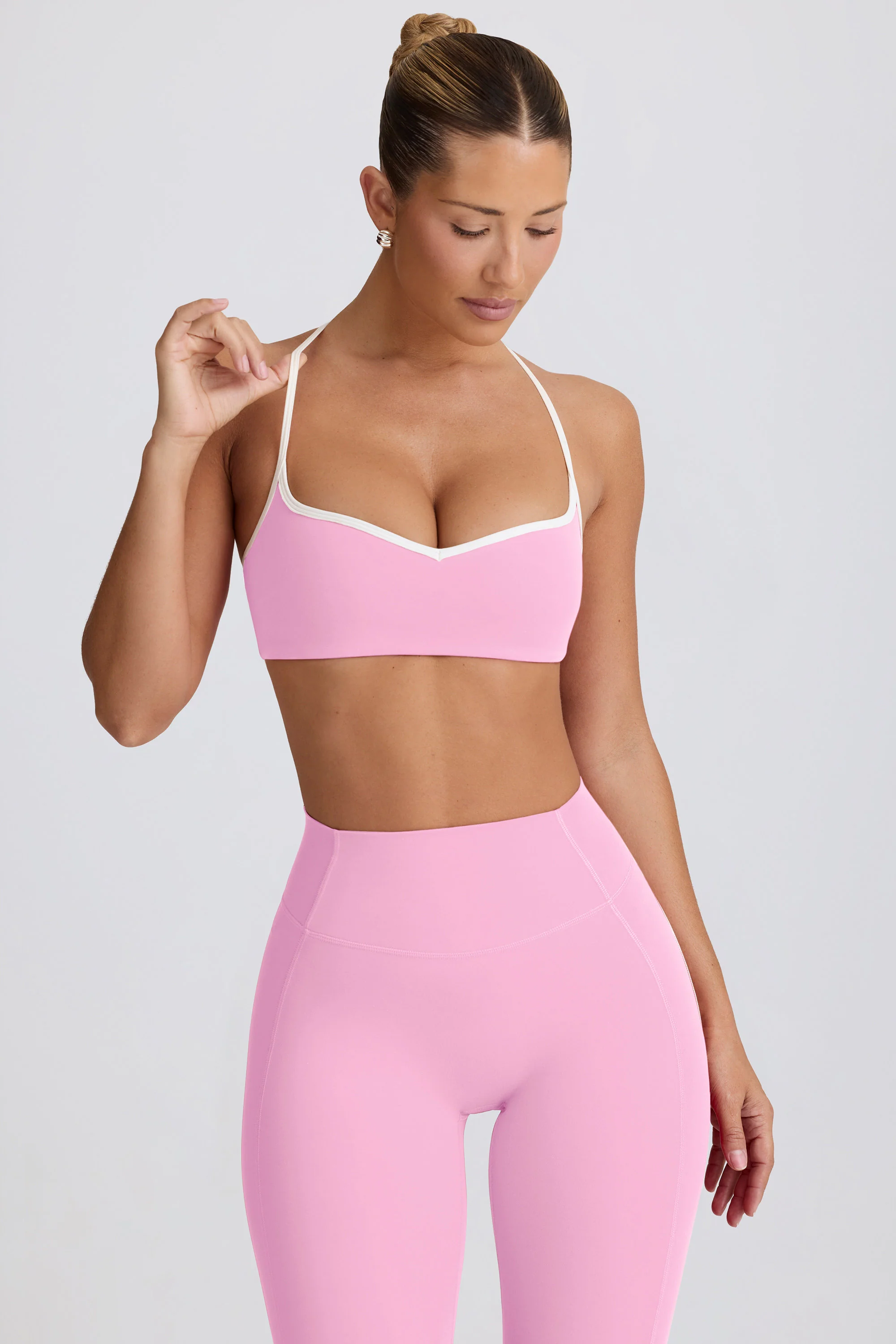 Soft Active Sweetheart-Neck Sports Bra in Baby Pink - Image 8